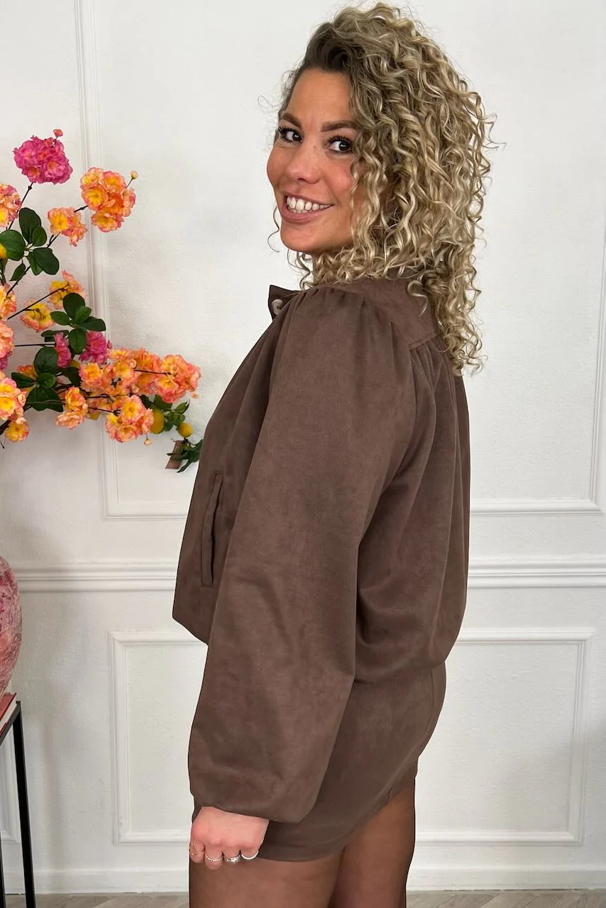 Classy Suedine Spring Set - Brown - Image 7