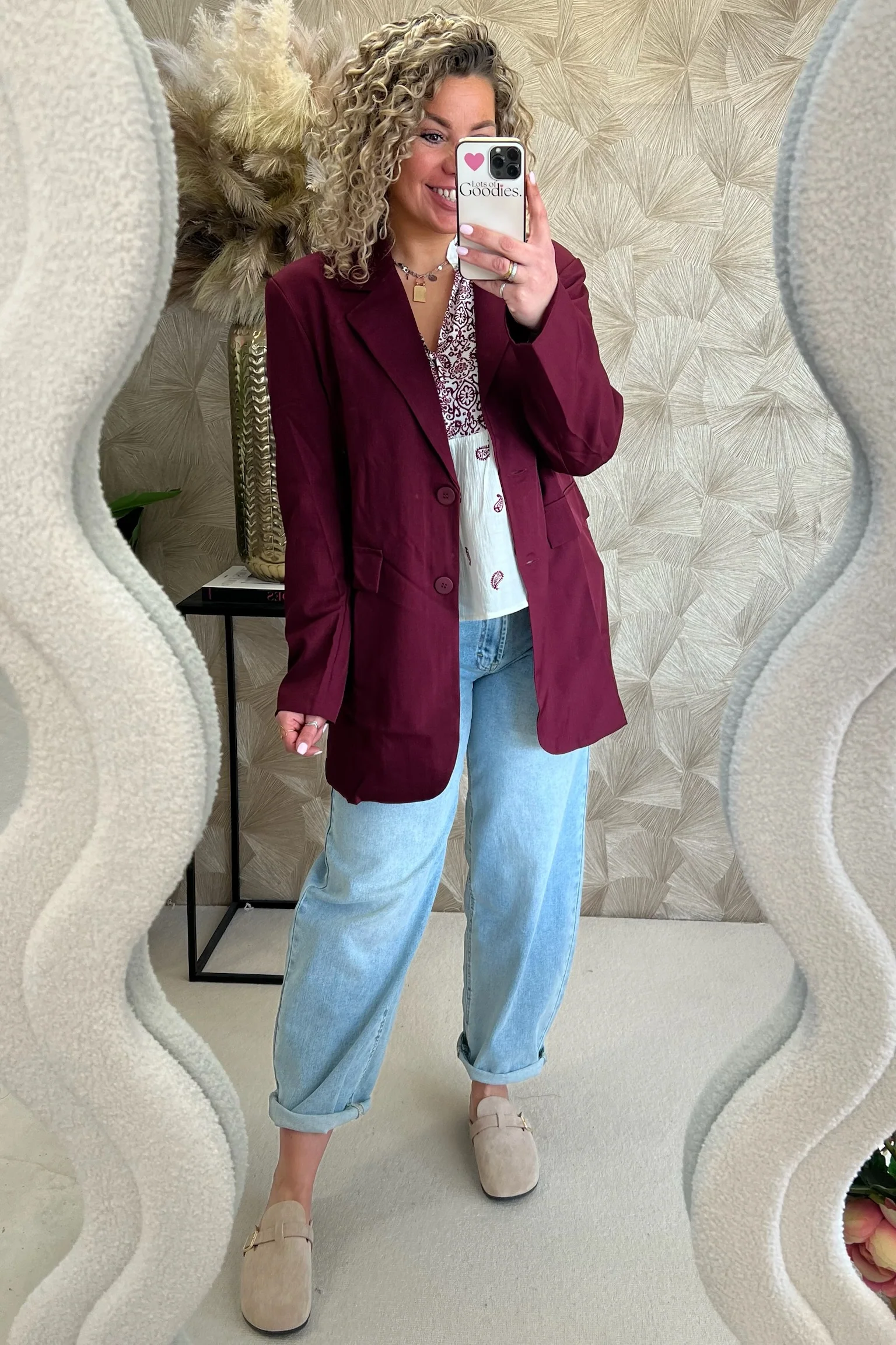 Classy Taille Coco Blazer - Bordeaux