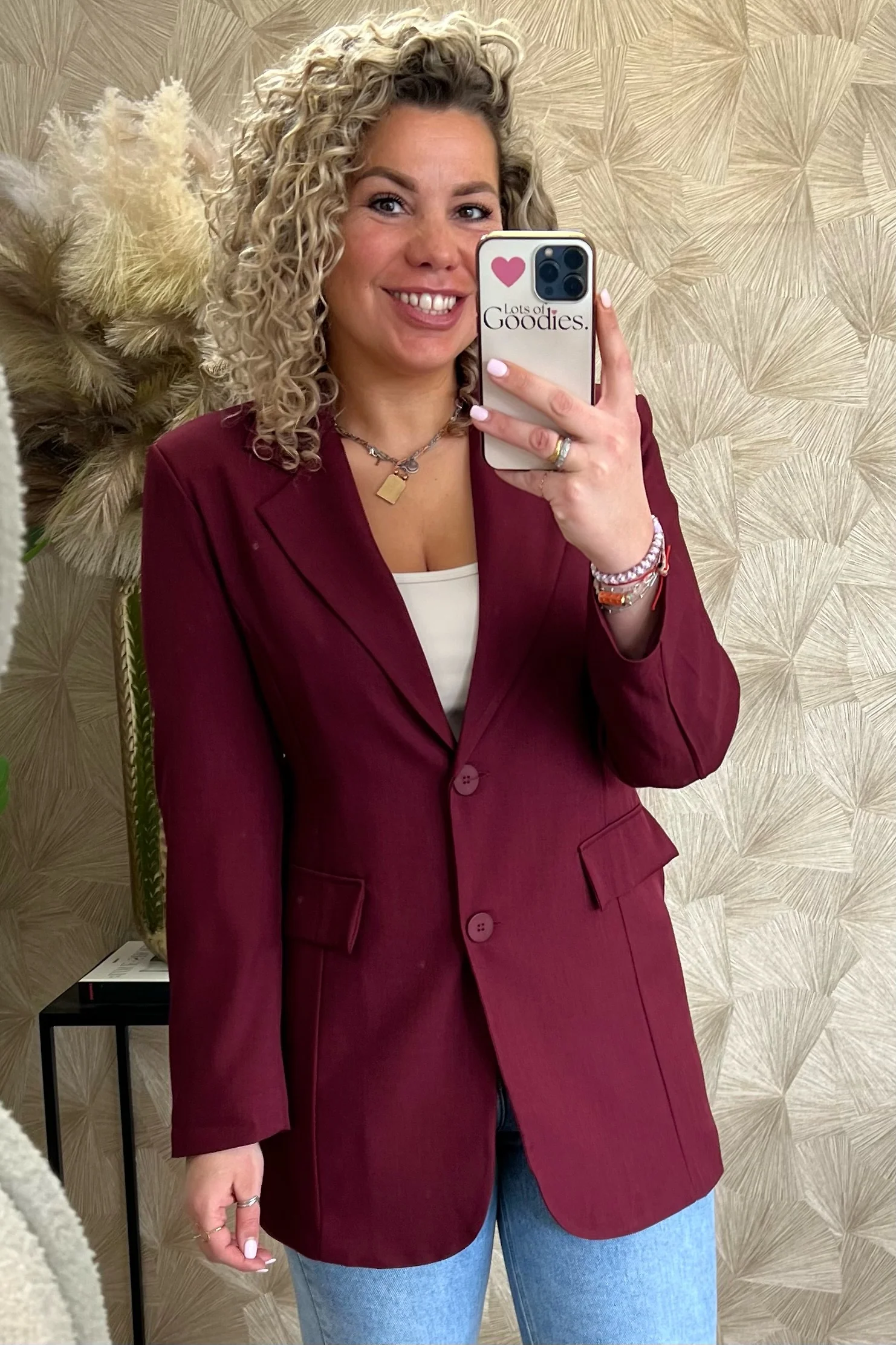 Classy Taille Coco Blazer - Bordeaux - Image 2