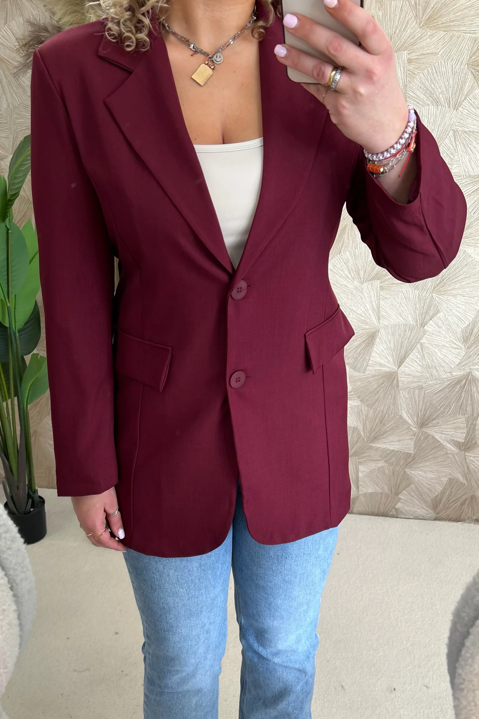 Classy Taille Coco Blazer - Bordeaux - Image 3