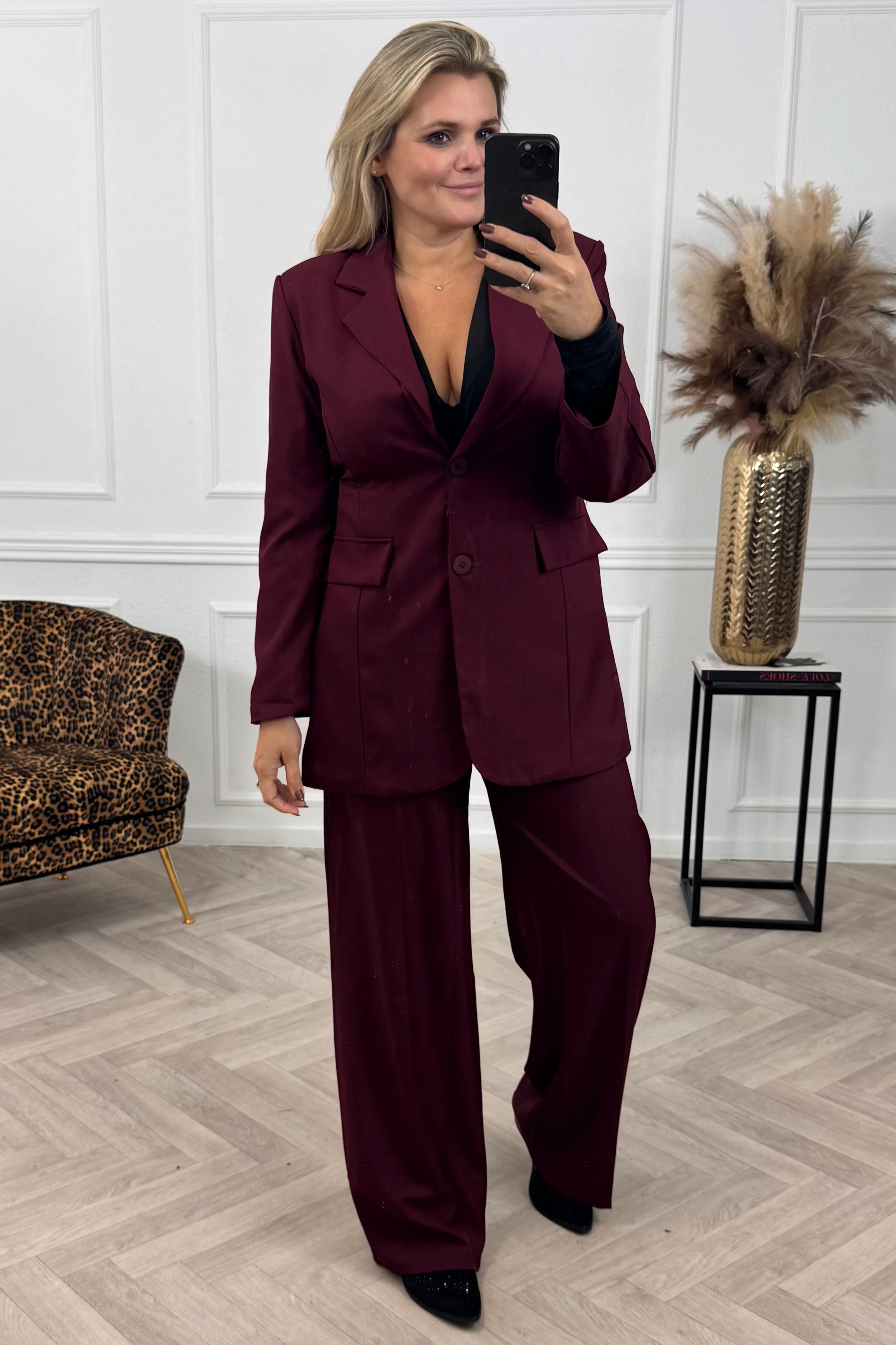 Classy Taille Coco Blazer - Bordeaux - Image 4