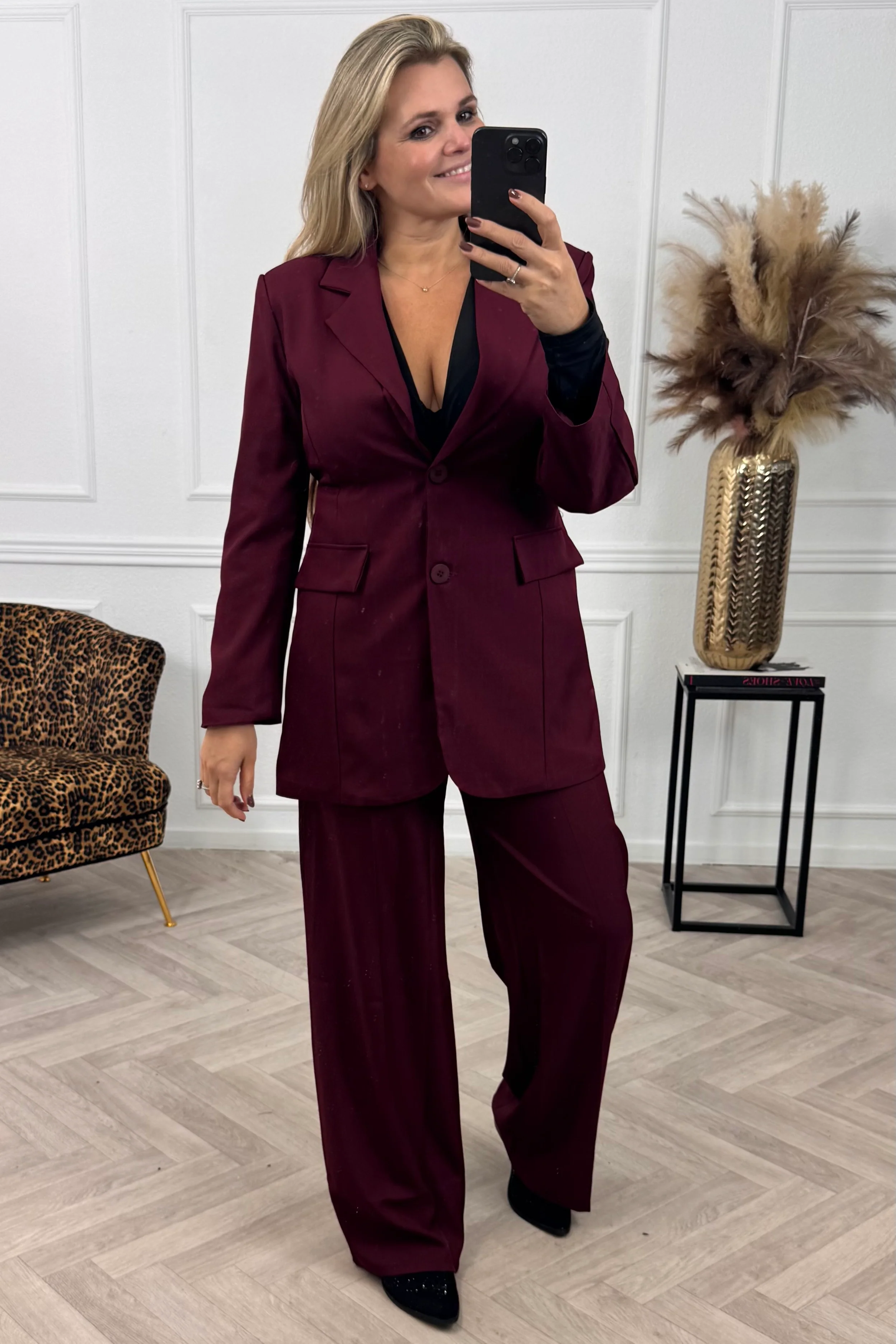 Classy Taille Coco Blazer - Bordeaux - Image 5