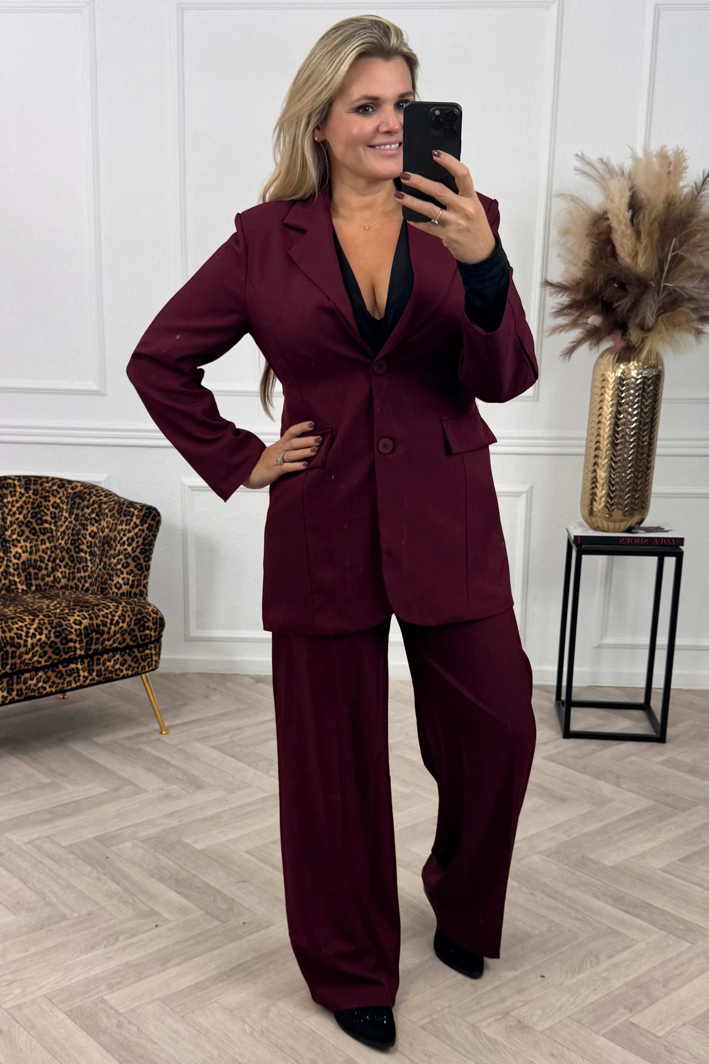Classy Taille Coco Blazer - Bordeaux - Image 6