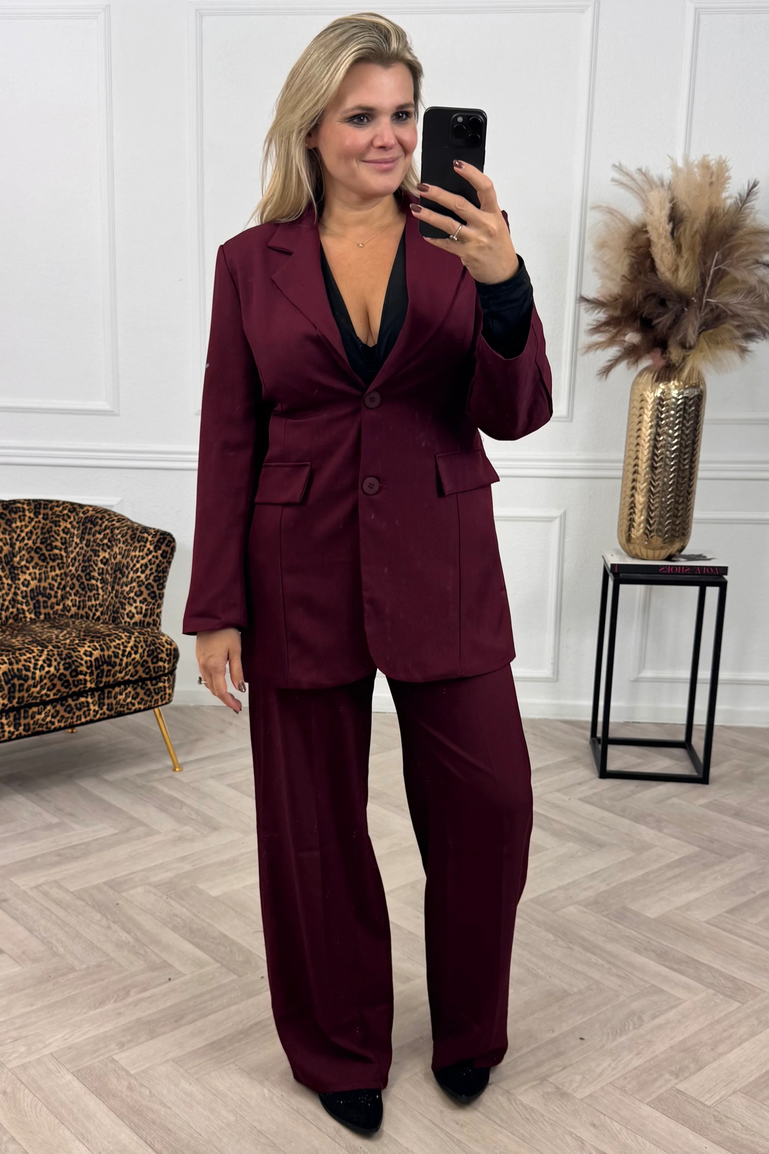 Classy Taille Coco Blazer - Bordeaux - Image 8