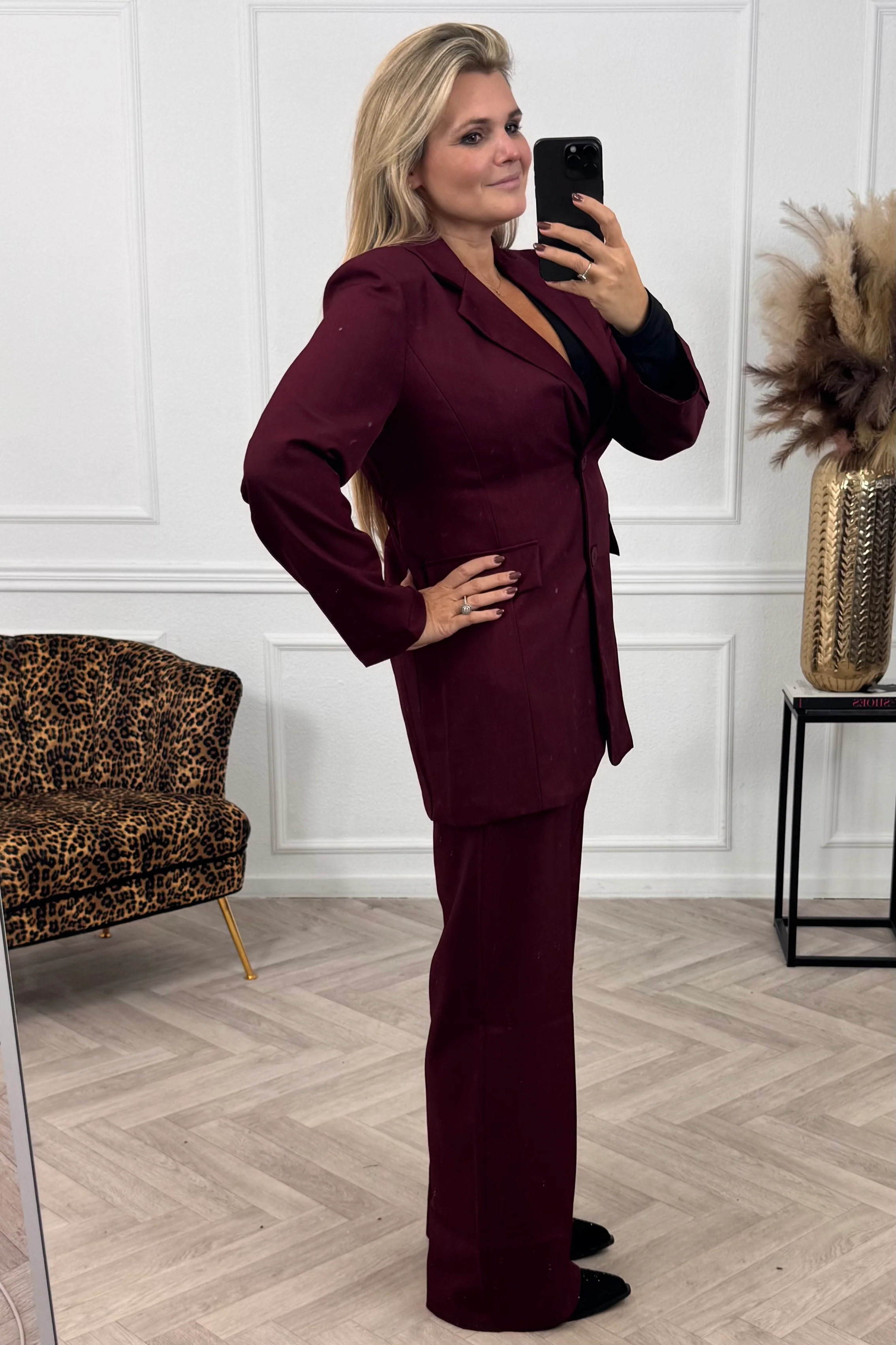 Classy Taille Coco Blazer - Bordeaux - Image 9