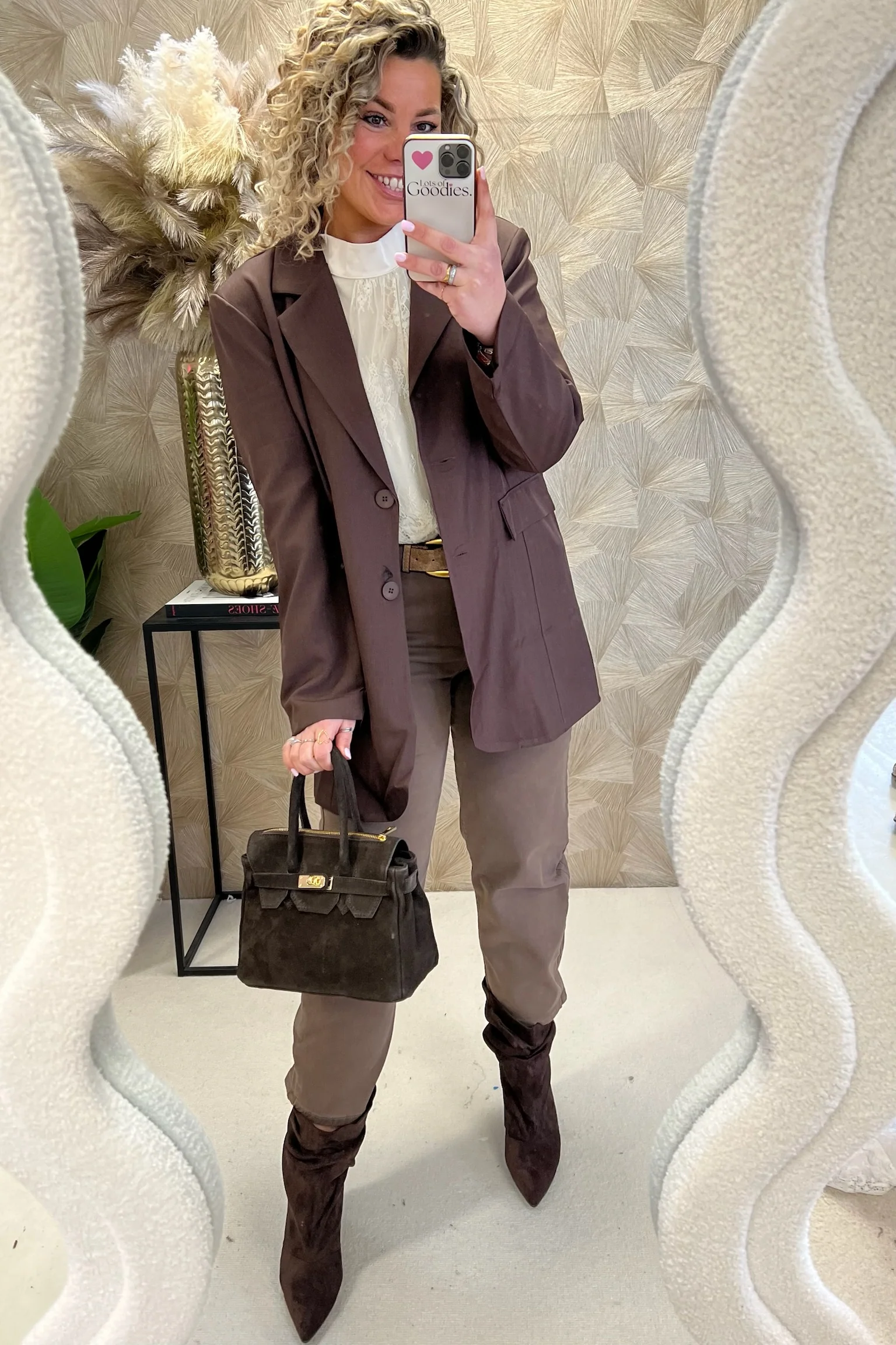 Classy Taille Coco Blazer - Brown - Image 11