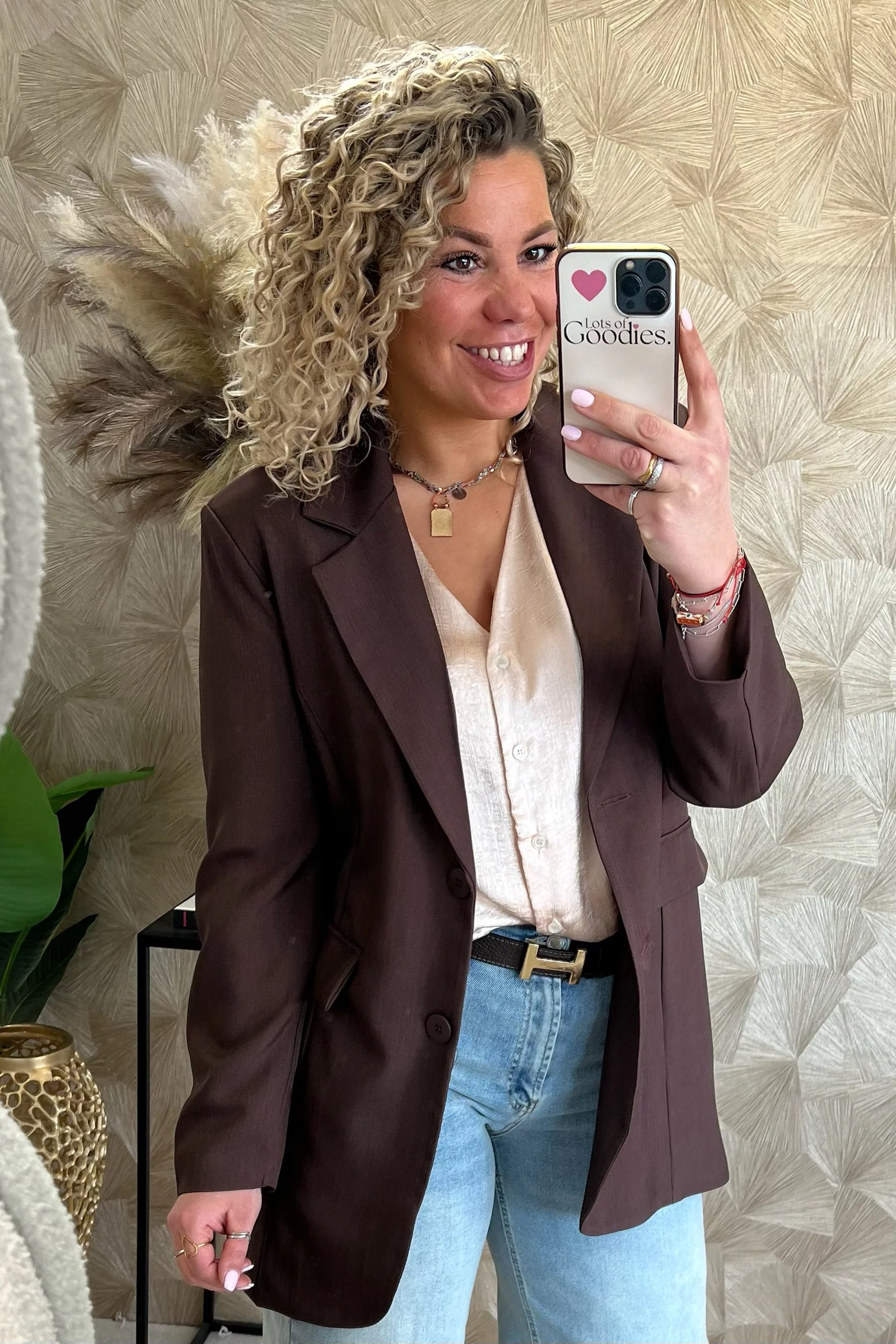 Classy Taille Coco Blazer - Brown - Image 2