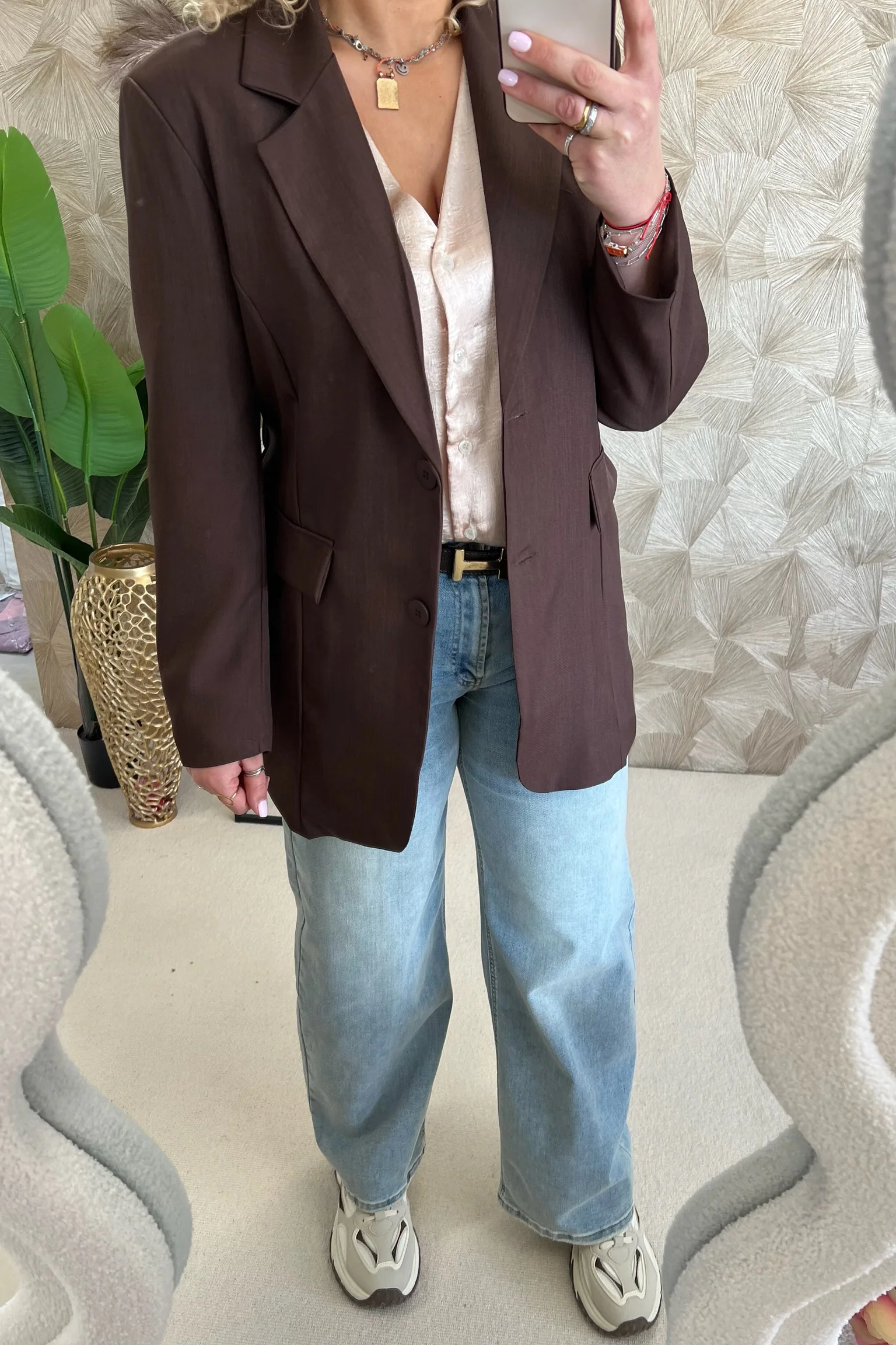 Classy Taille Coco Blazer - Brown - Image 5