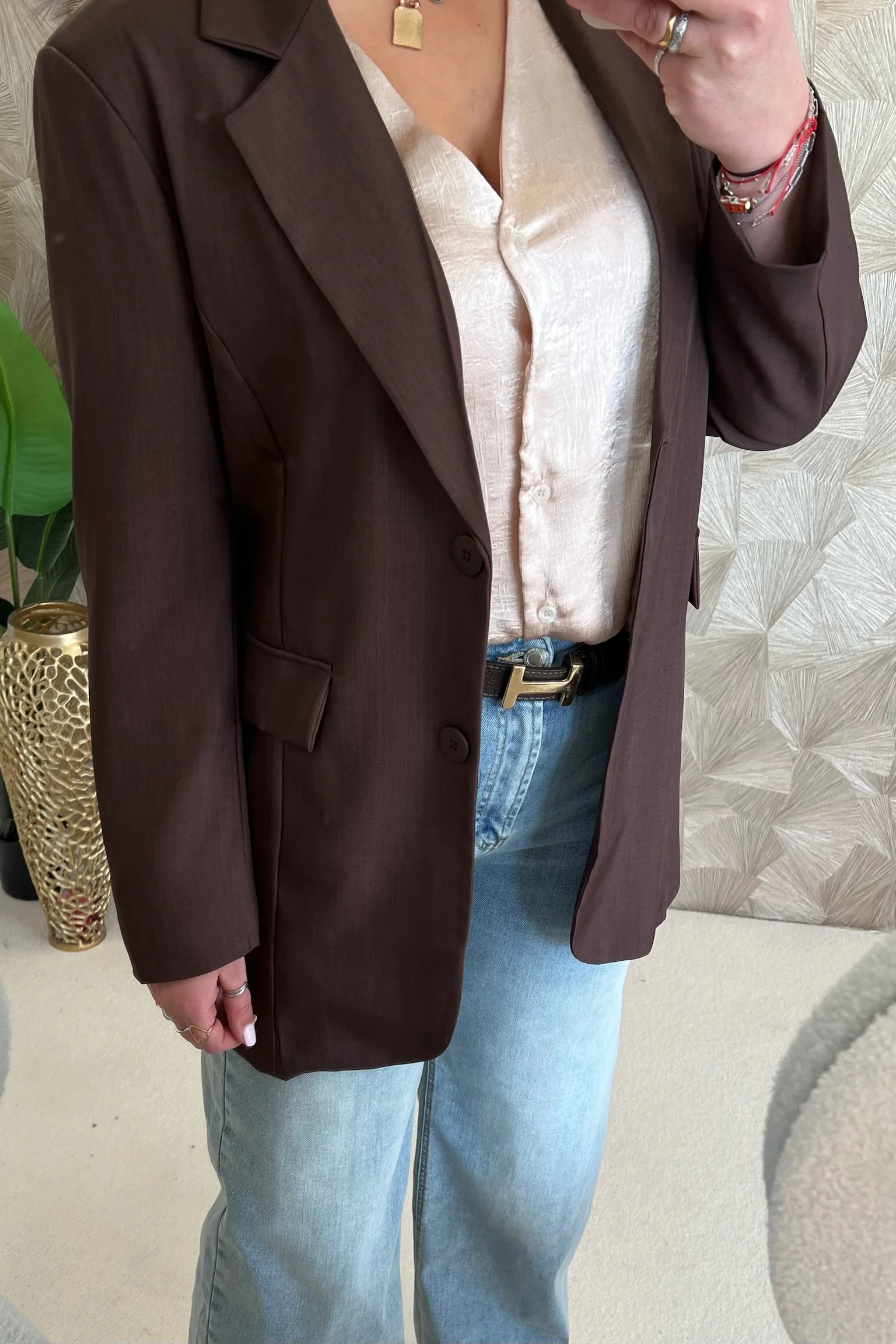 Classy Taille Coco Blazer - Brown - Image 8