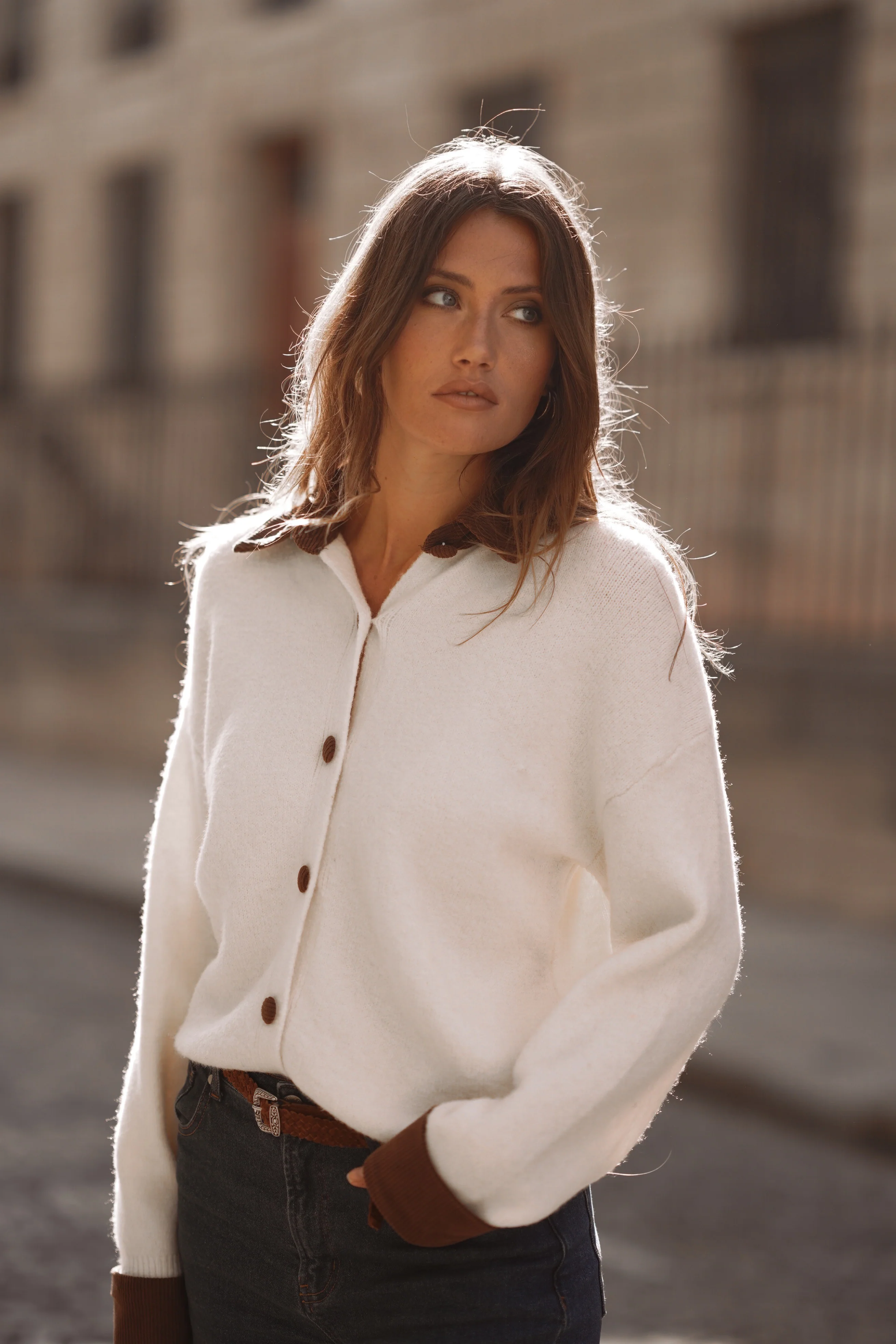 Clemence Autumn Vest - Beige - Image 3