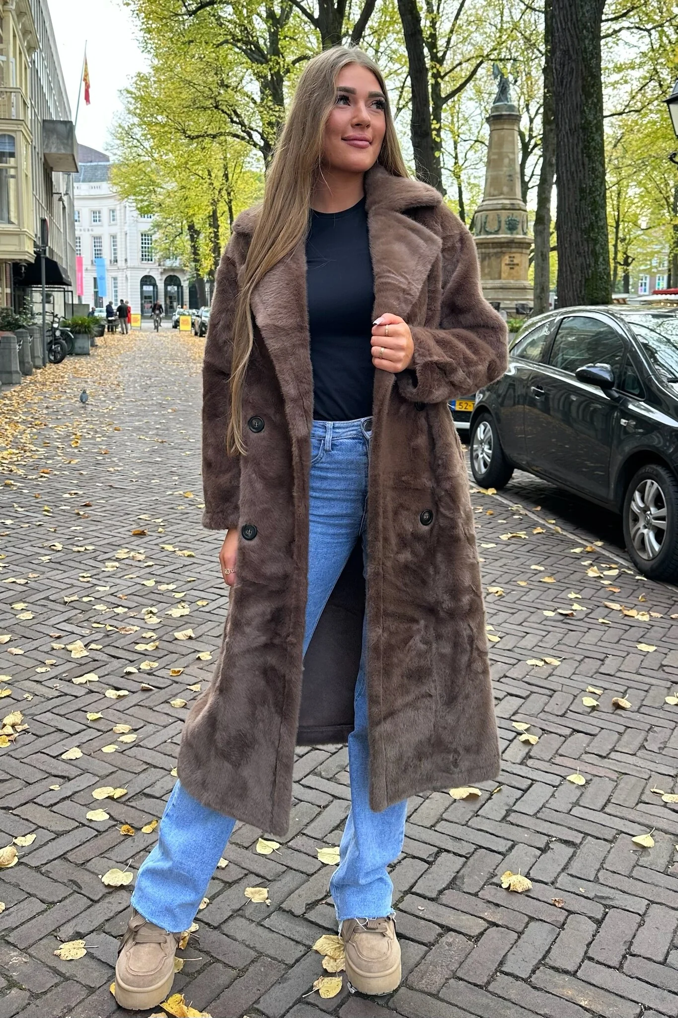 Cleo Long Soft Coat - Brown - Image 2