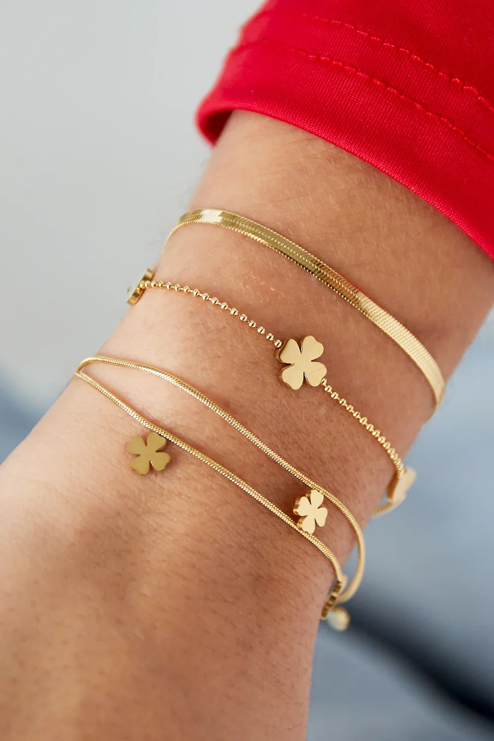 Clover Heart Bracelet - Gold