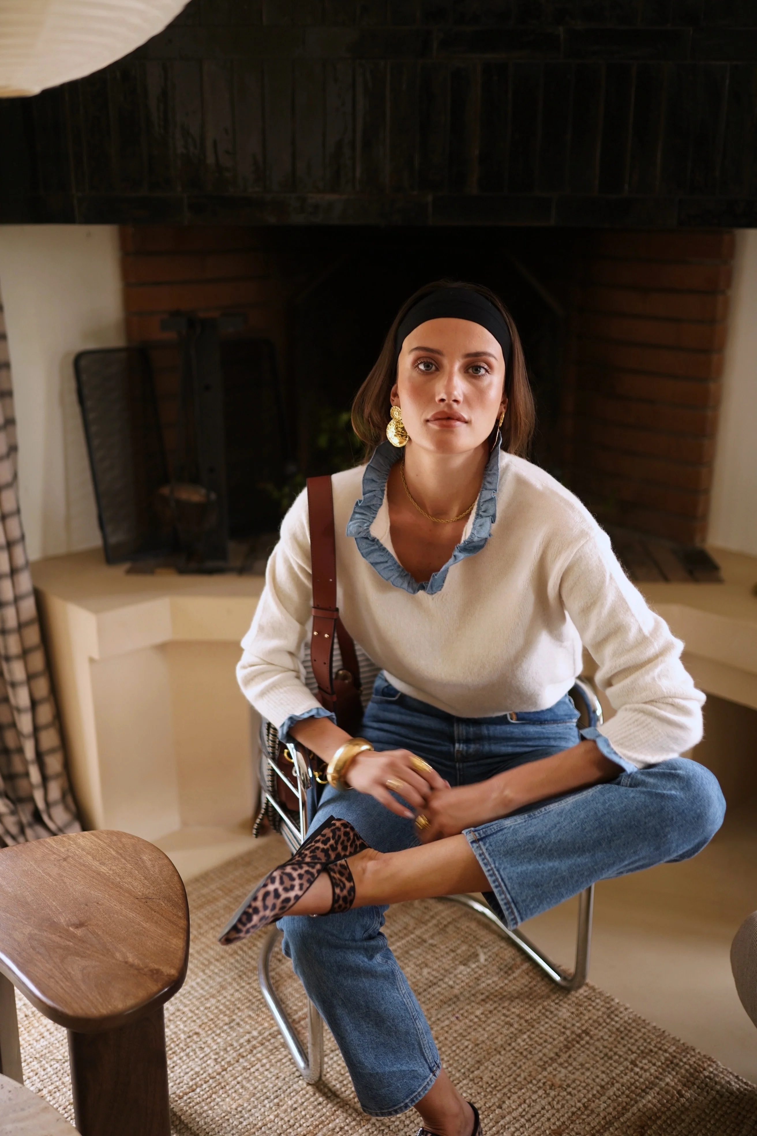 Colette Autumn Sweater - White/Blue - Image 2