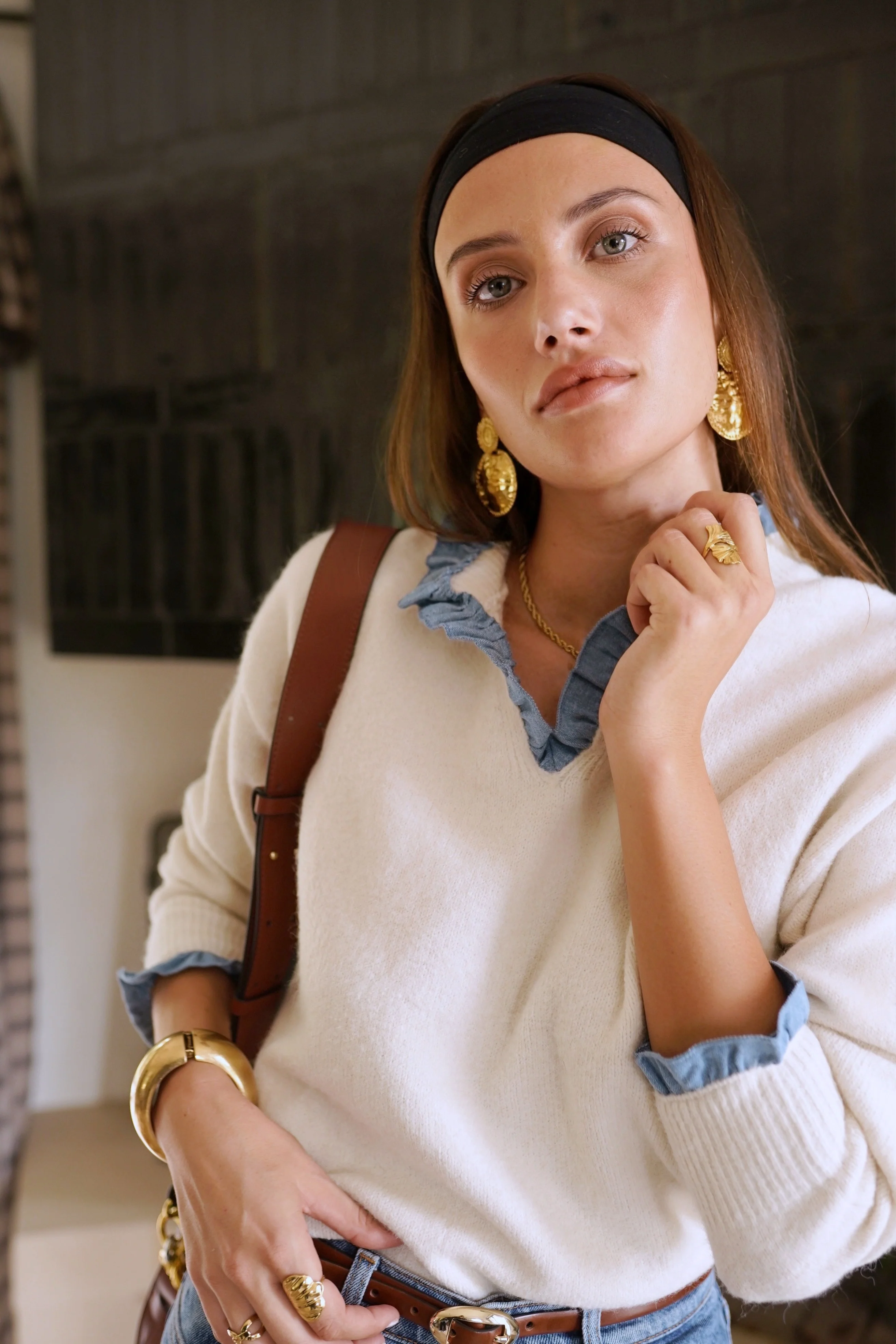 Colette Autumn Sweater - White/Blue - Image 7