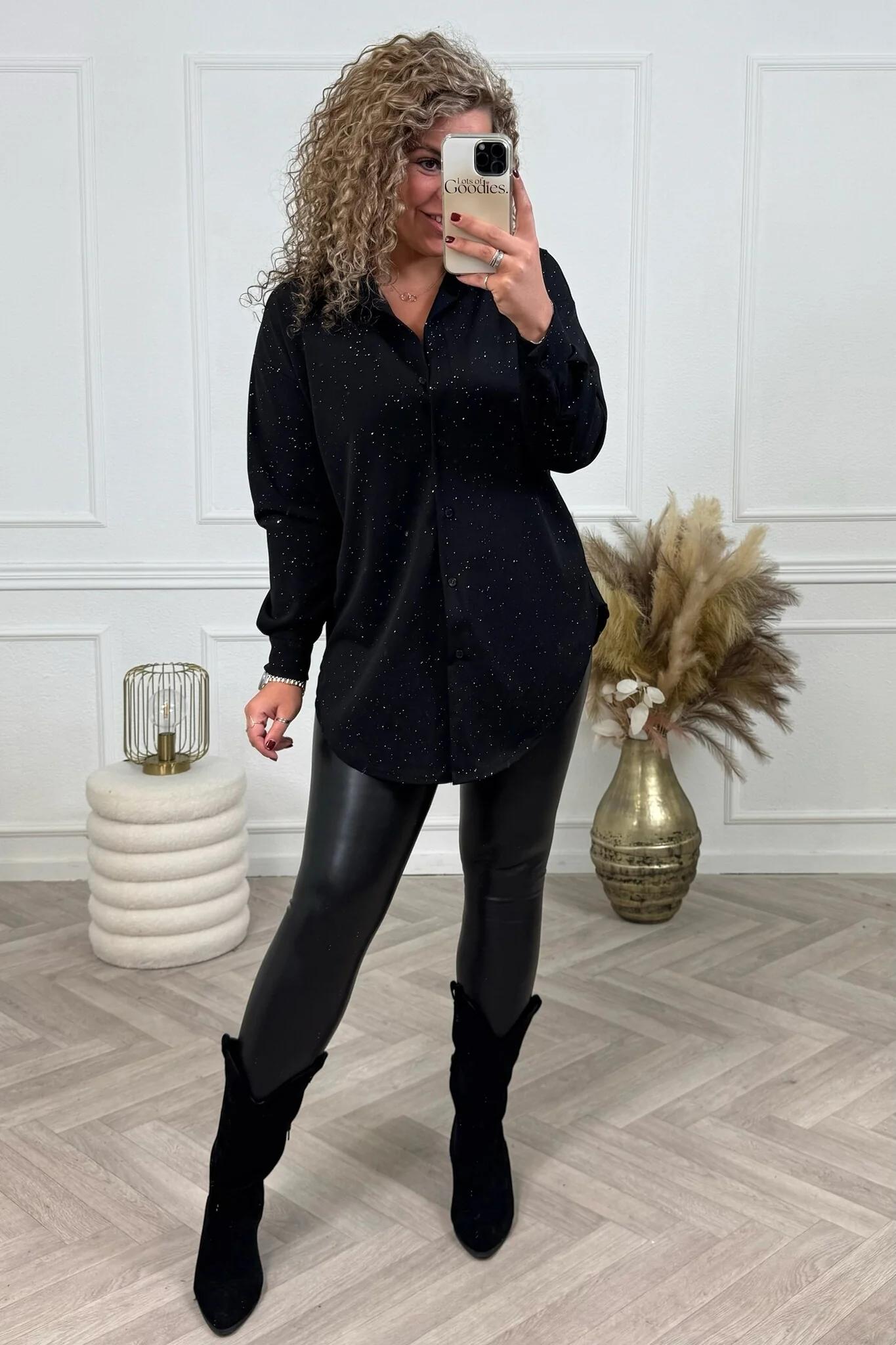 Colored Button Blouse - Black - Image 2