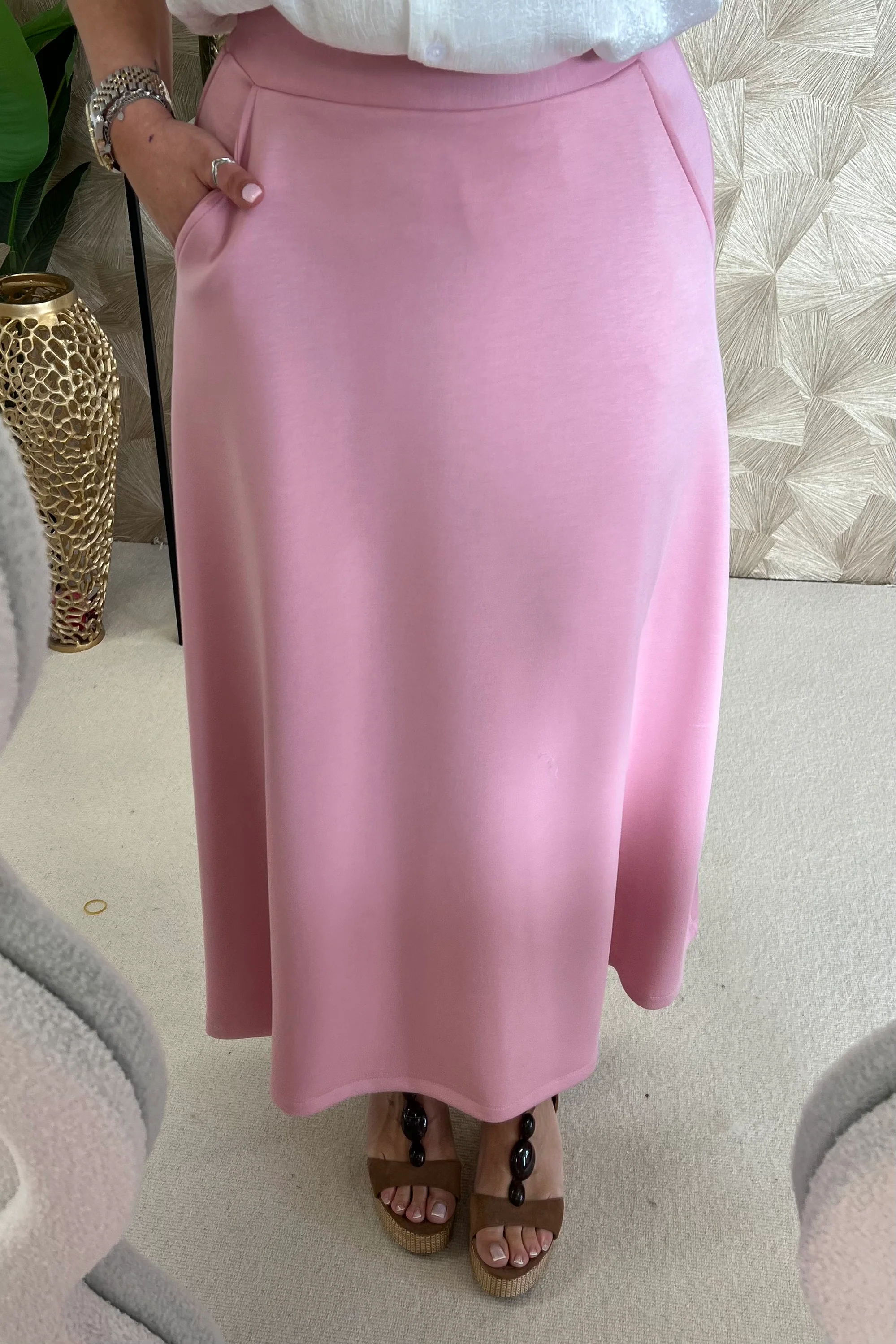 Comfy Maxi Skirt - Pink - Image 4