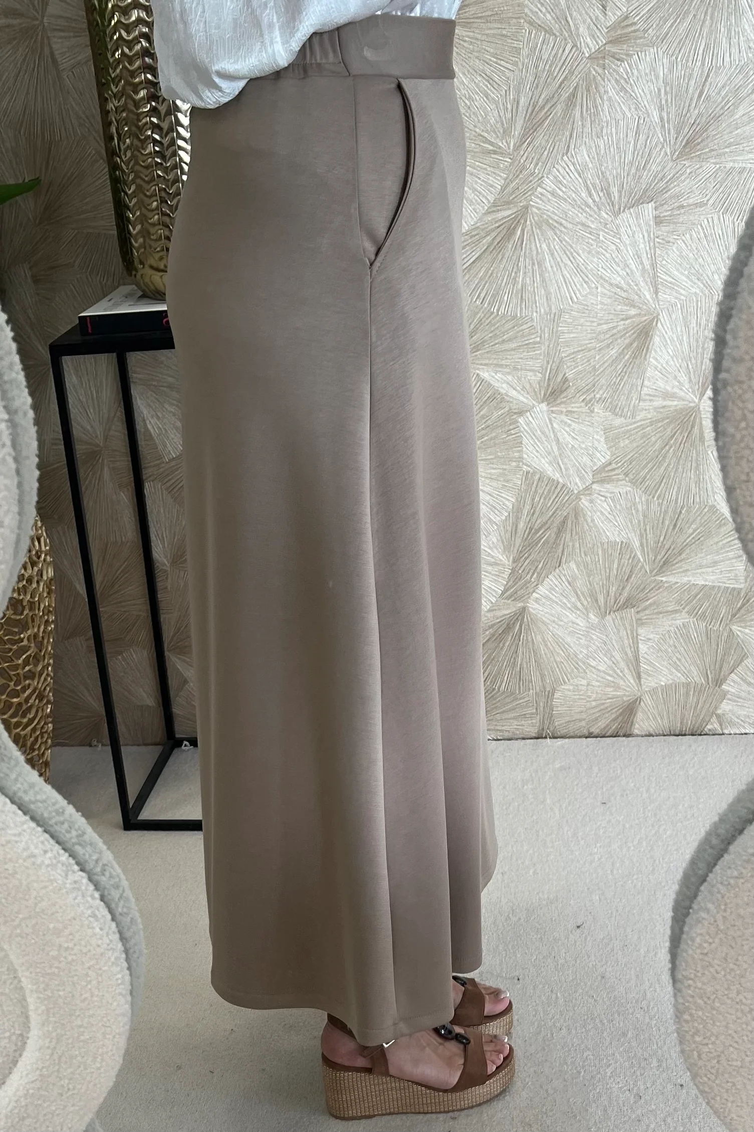 Comfy Maxi Skirt - Taupe - Image 3
