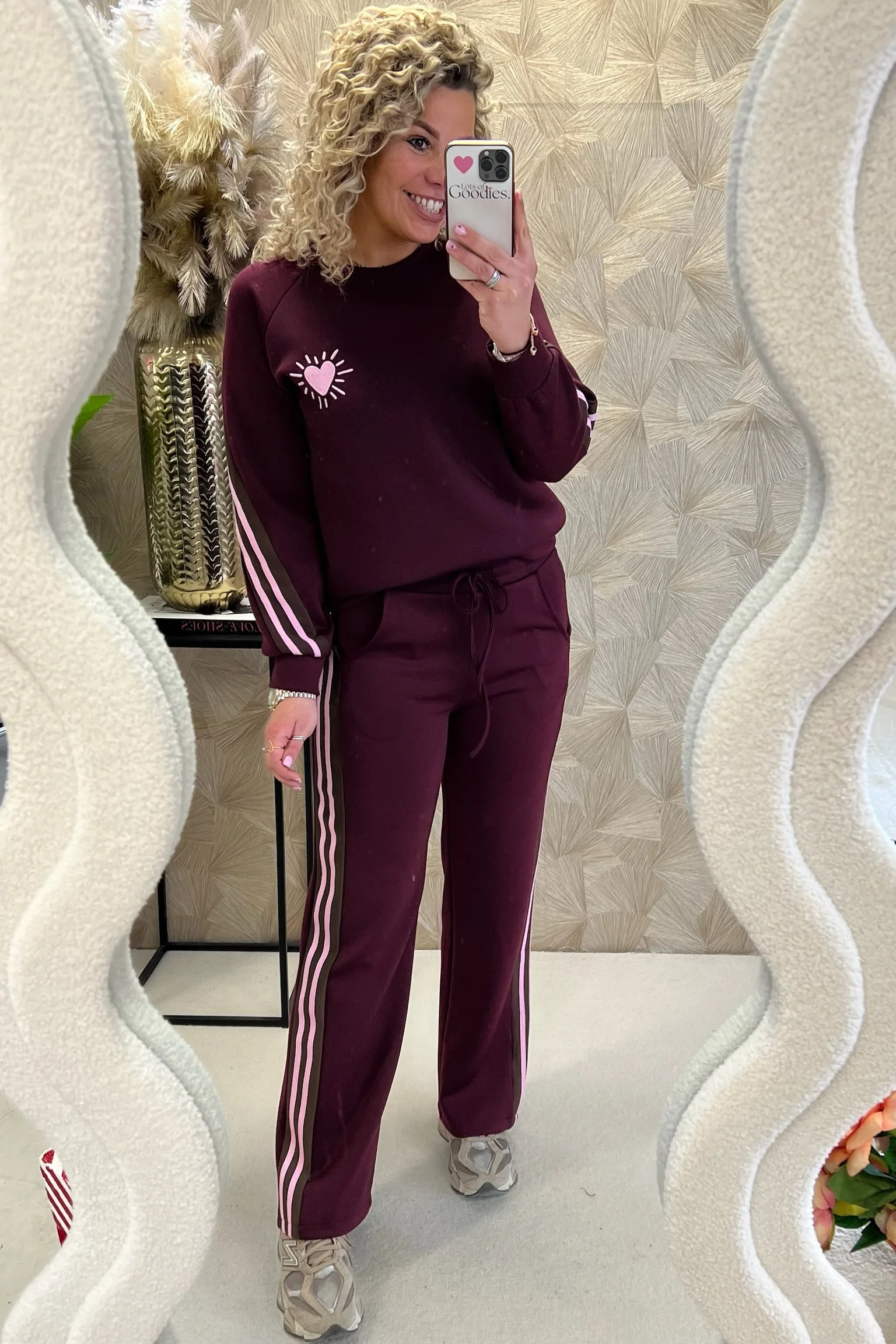 Comfy Striped Heart Set - Bordeaux - Image 4