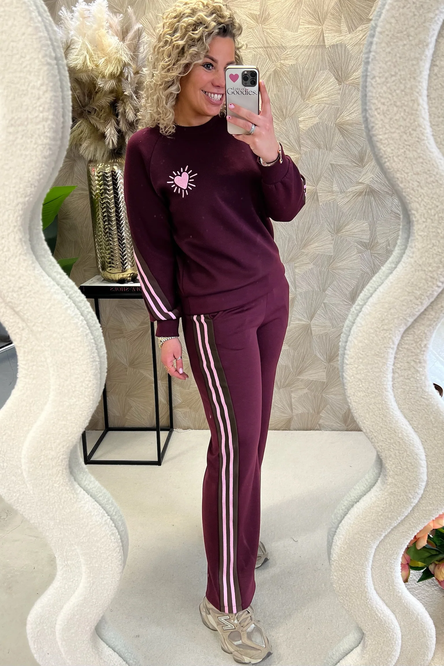 Comfy Striped Heart Set - Bordeaux - Image 5