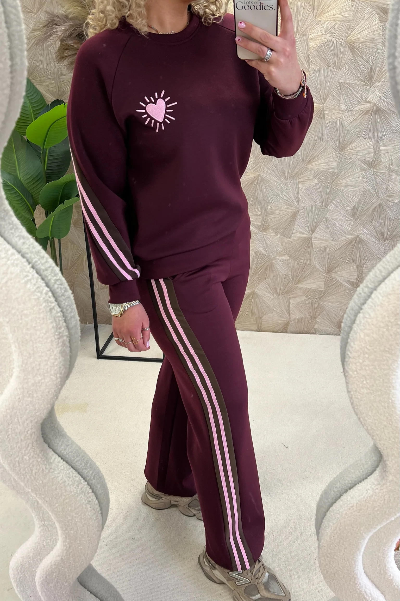 Comfy Striped Heart Set - Bordeaux - Image 6