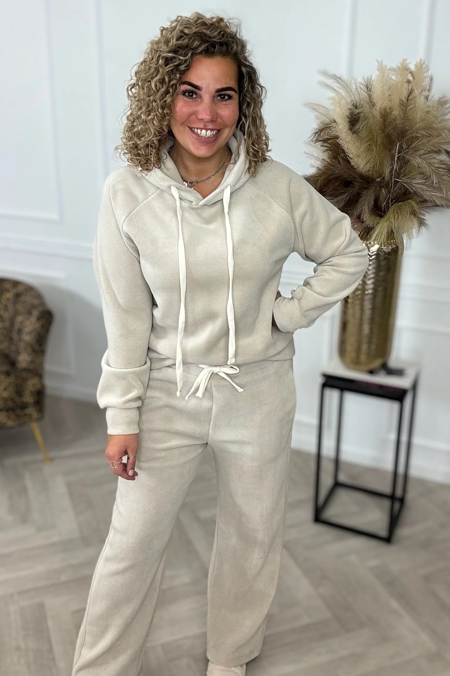 Comfy Teddy Hoodie - Beige - Image 4