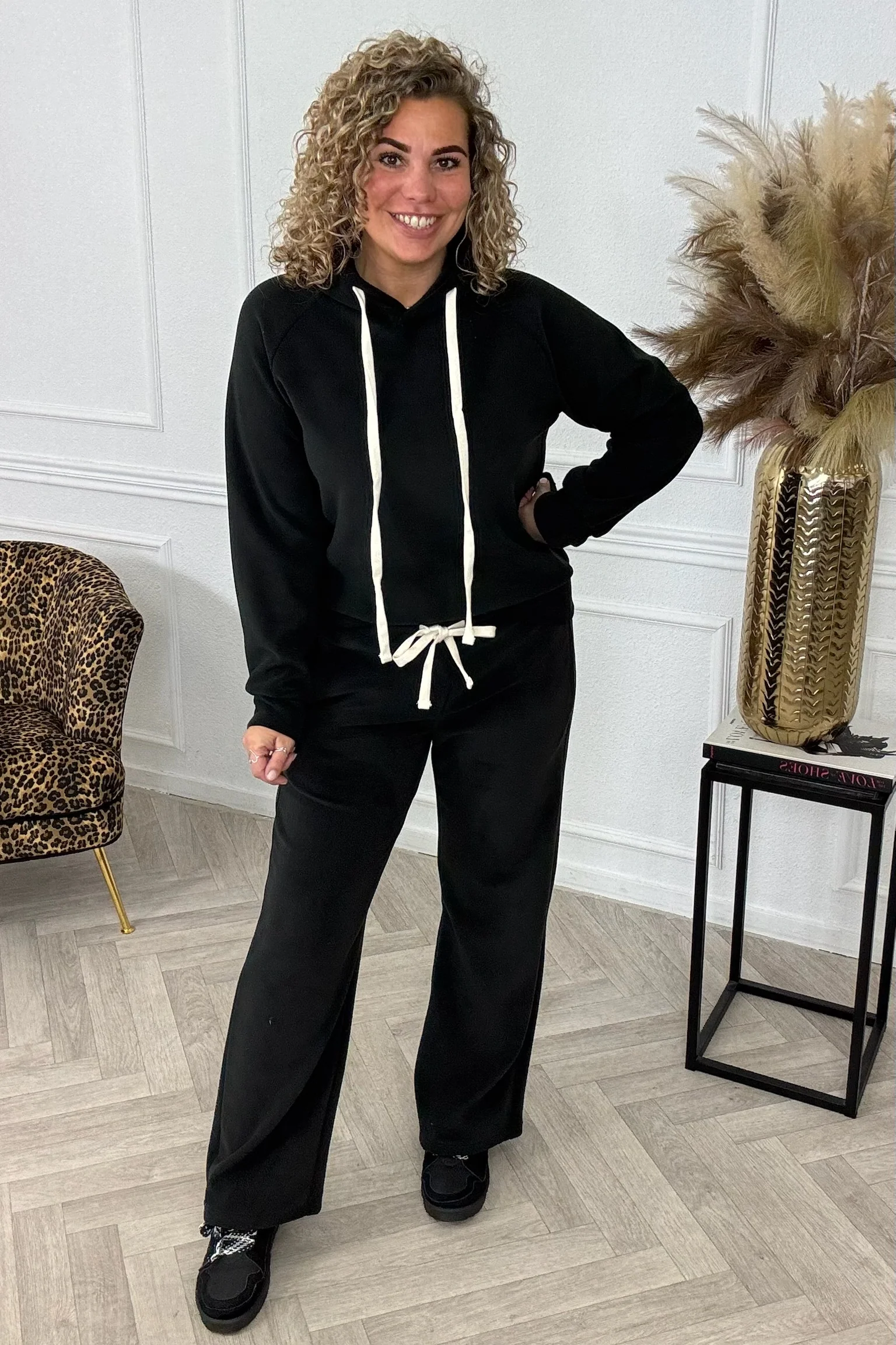 Comfy Teddy Hoodie - Black