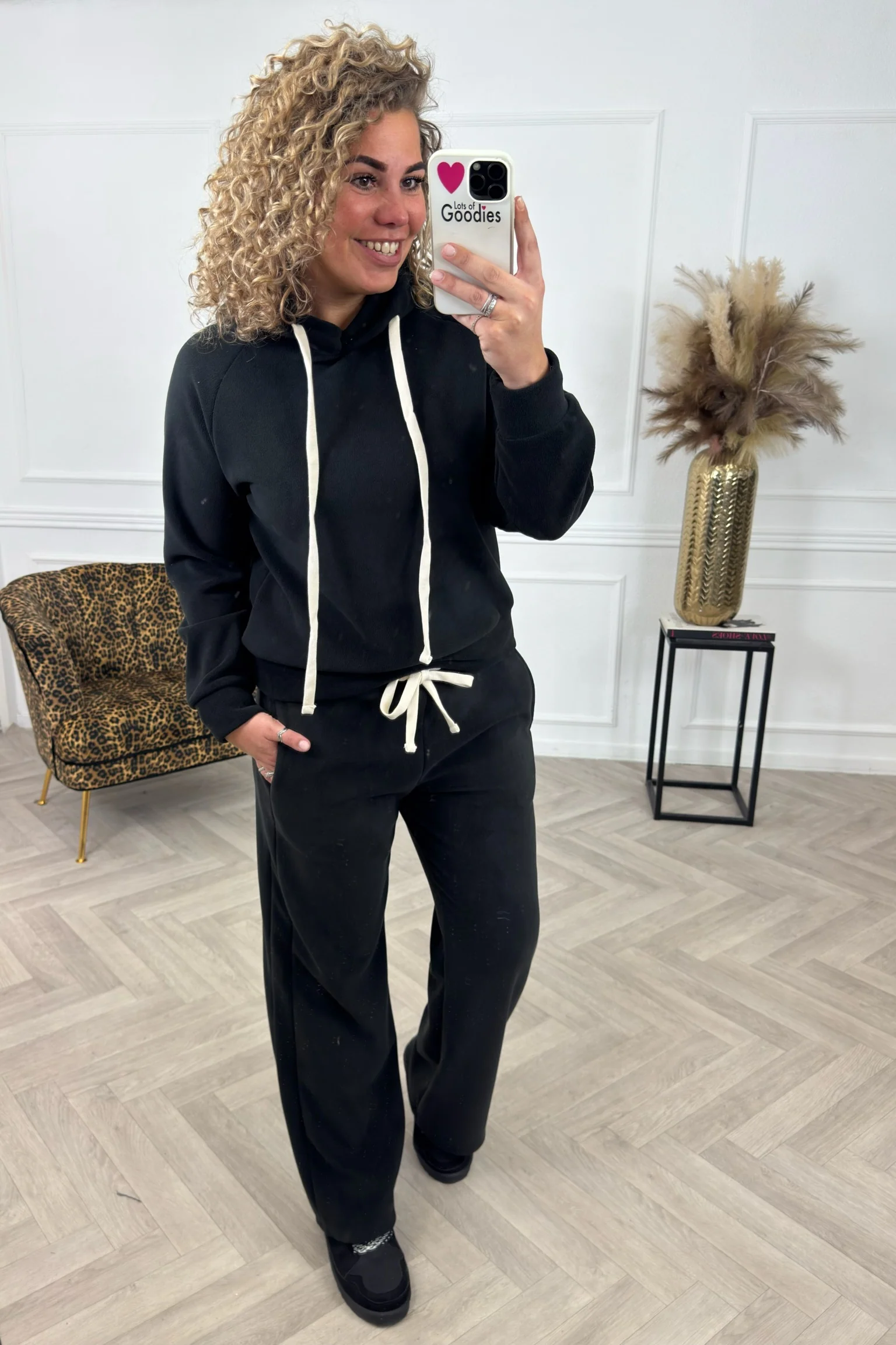 Comfy Teddy Hoodie - Black - Image 3
