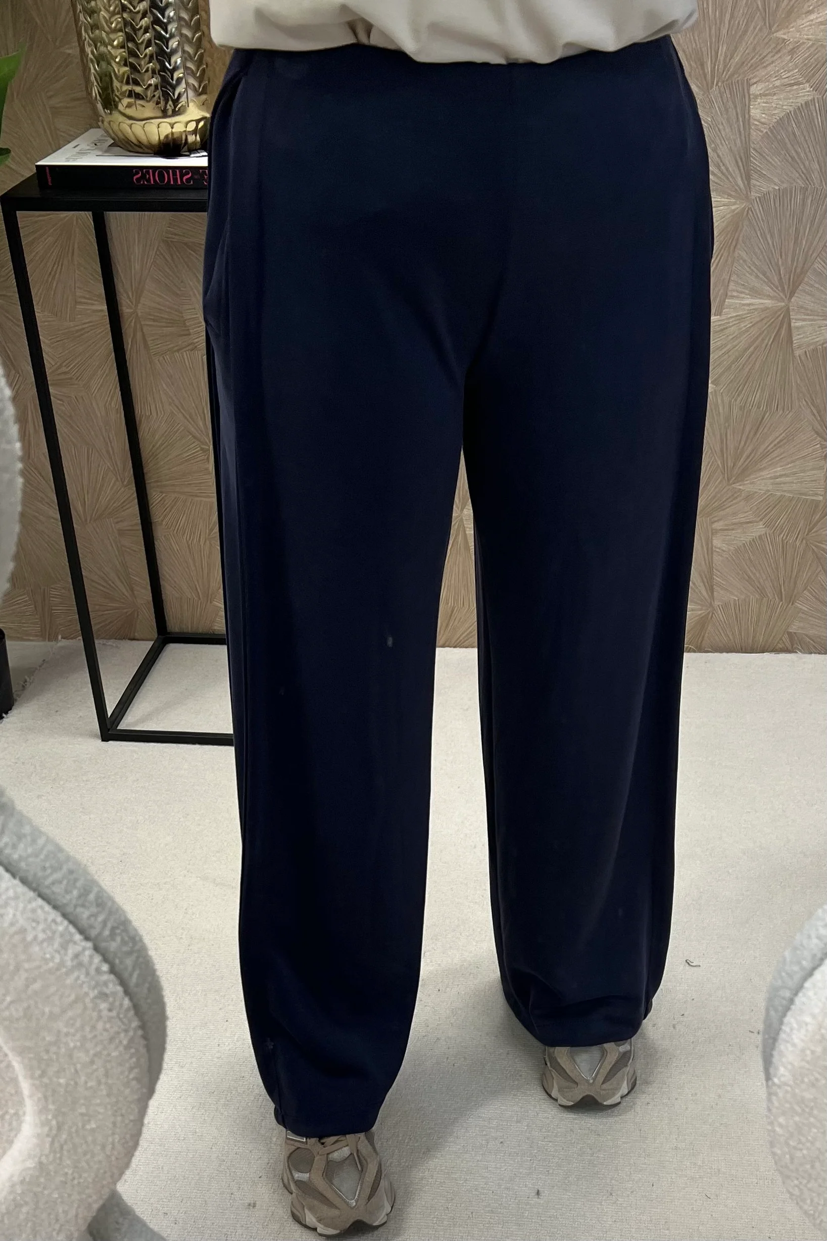 Comfy Wide Leg Jogging Pants - Navy - Image 2