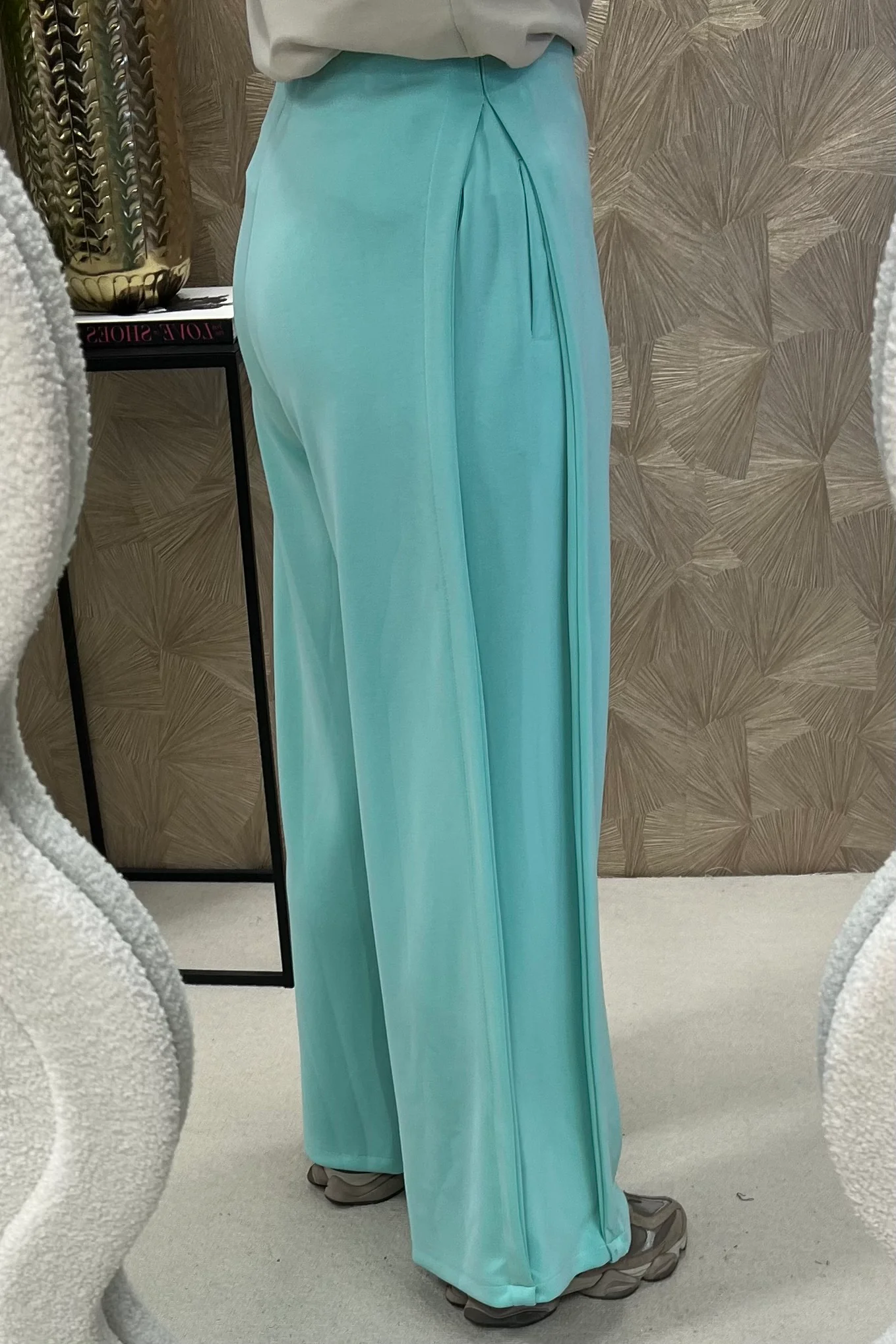 Comfy Wide Leg Jogging Pants - Turquoise - Image 3
