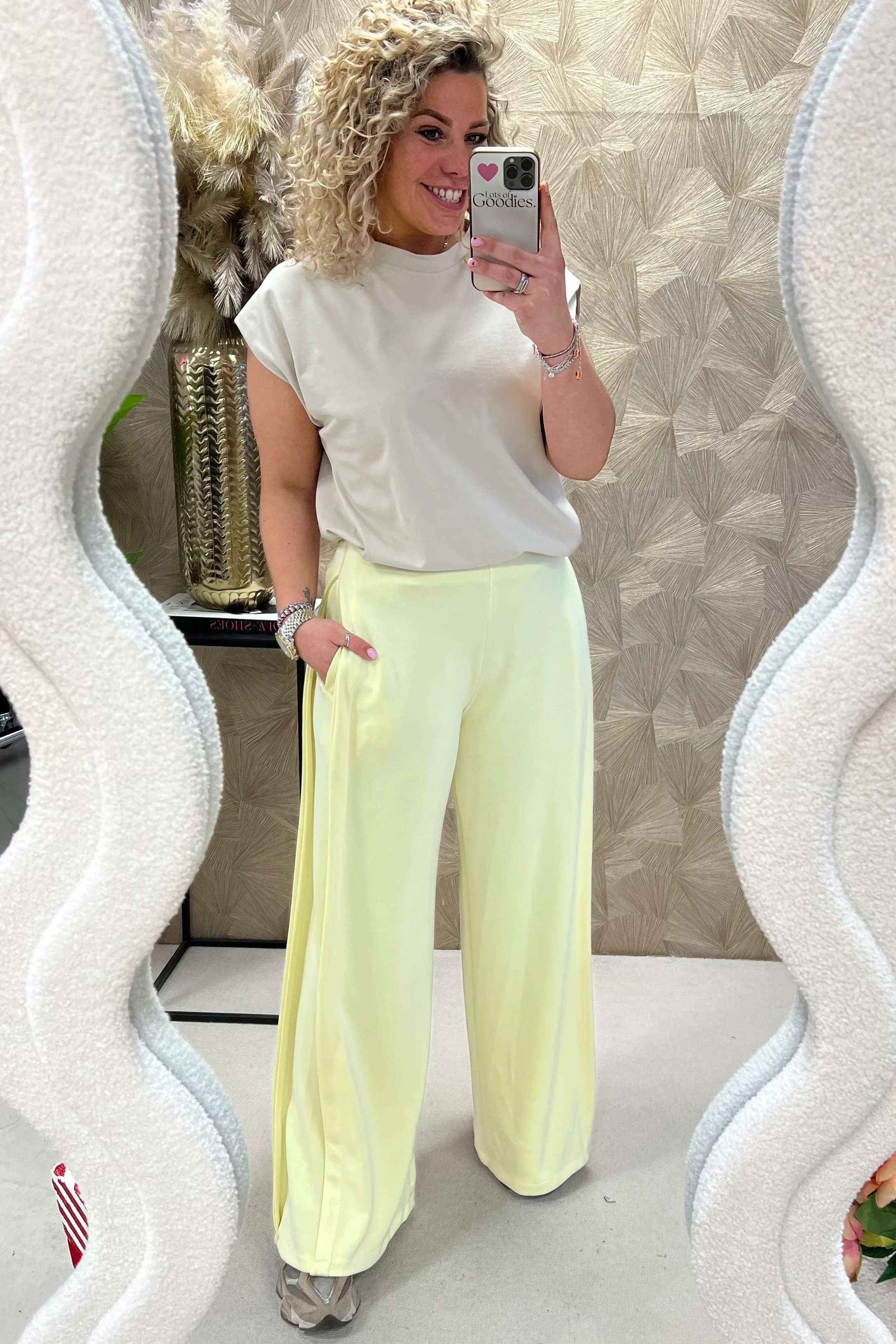 Comfy Wide Leg Jogging Pants - Yellow