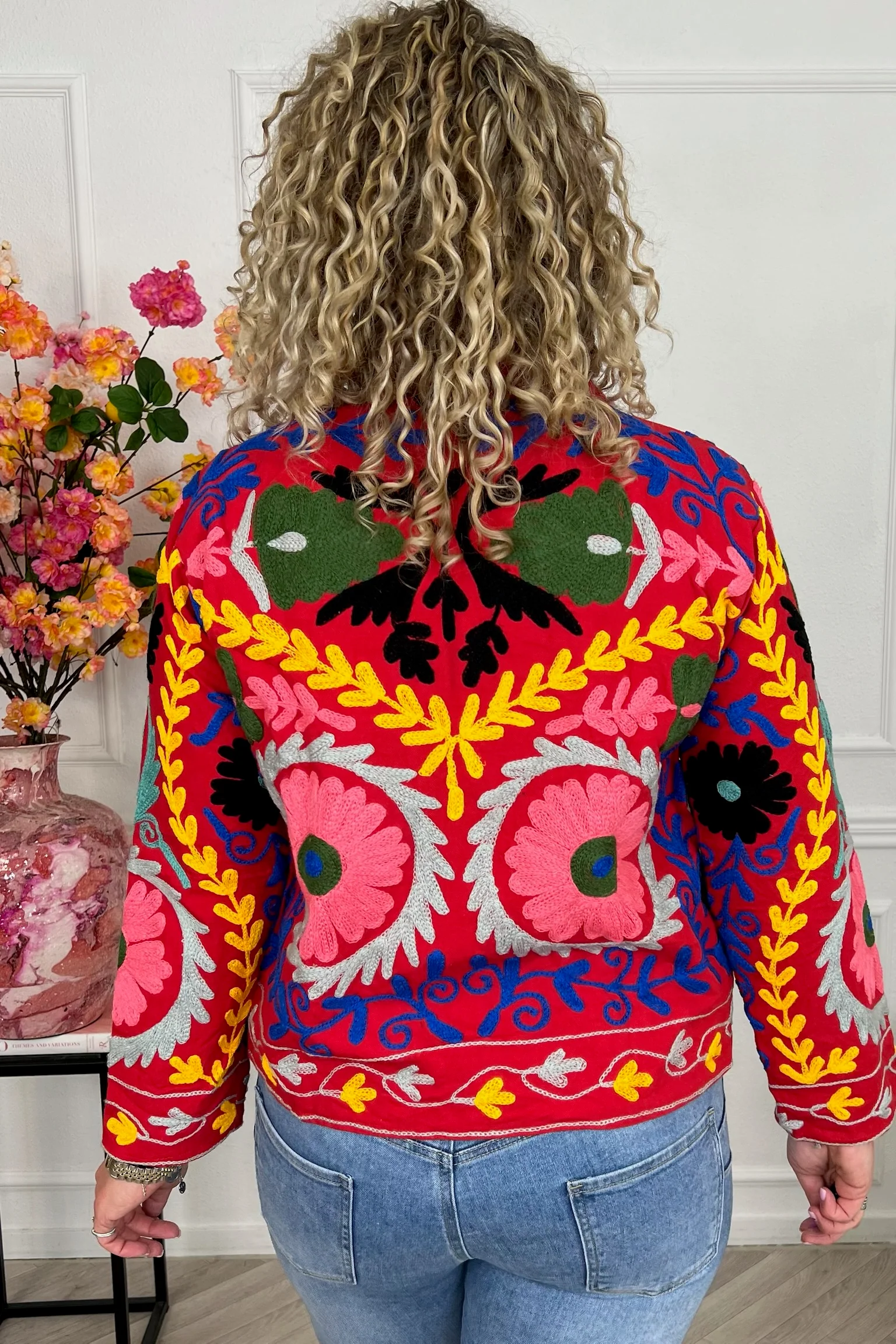 Cotton Circle Jacket - Red - Image 3