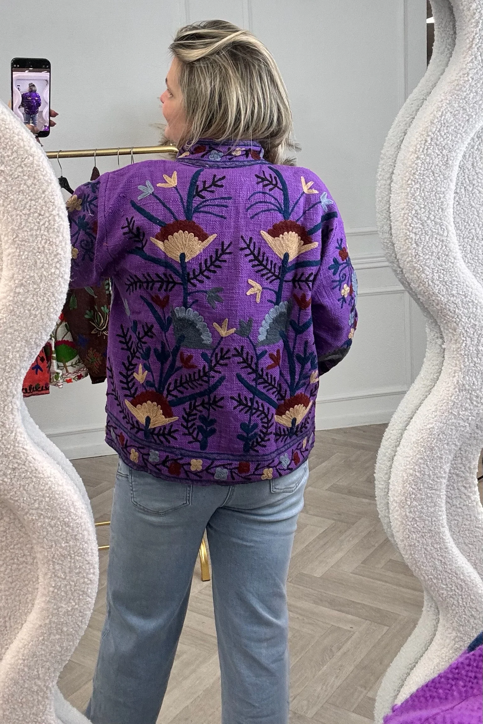 Cotton Flower Jacket - Purple - Image 2