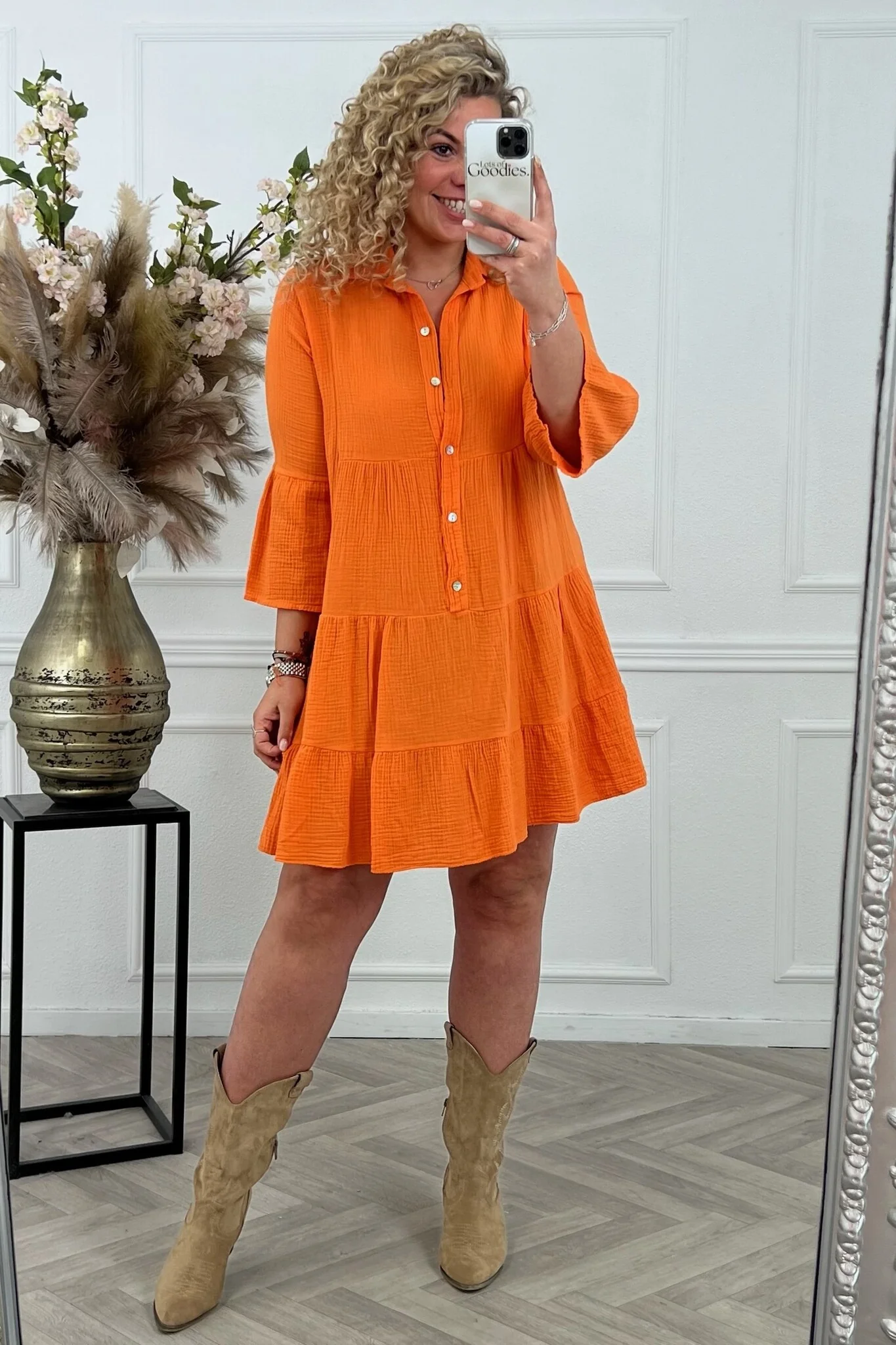 Cotton Milou Dress - Orange