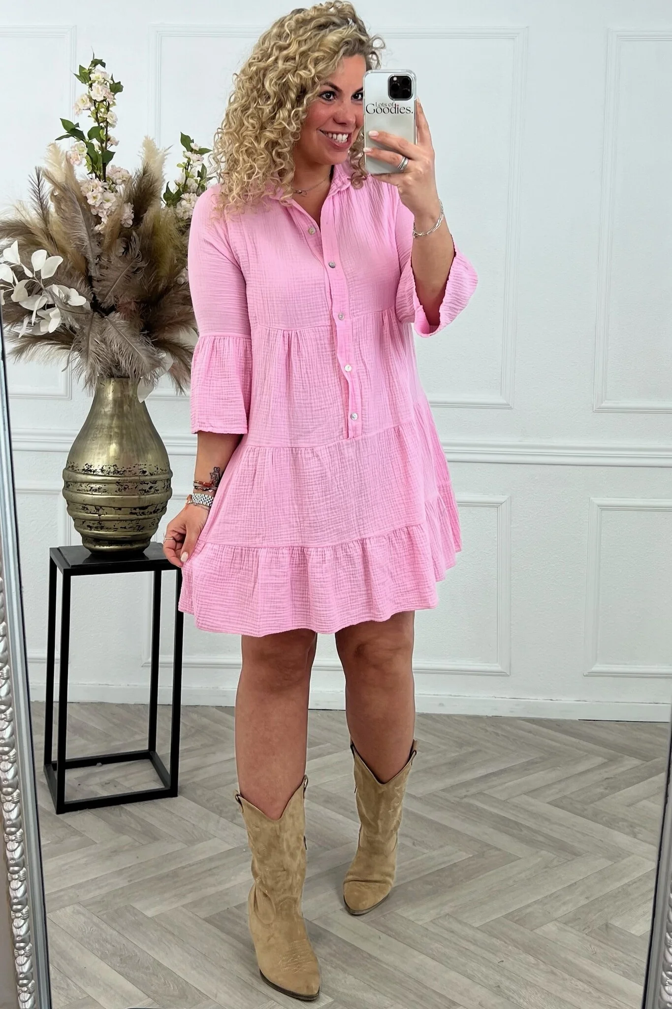 Cotton Milou Dress - Pink - Image 3