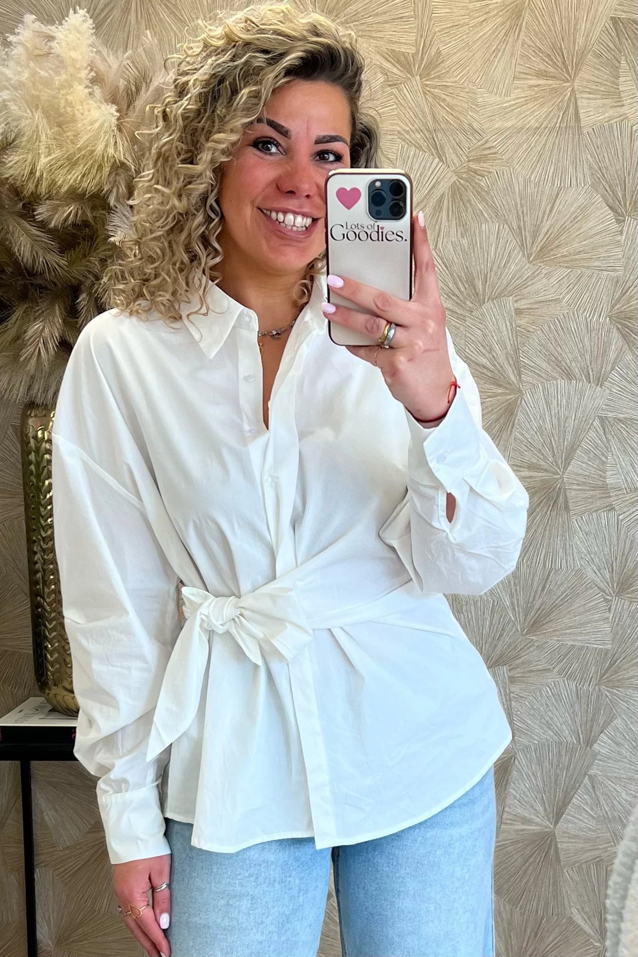 Cotton Strik Blouse - White