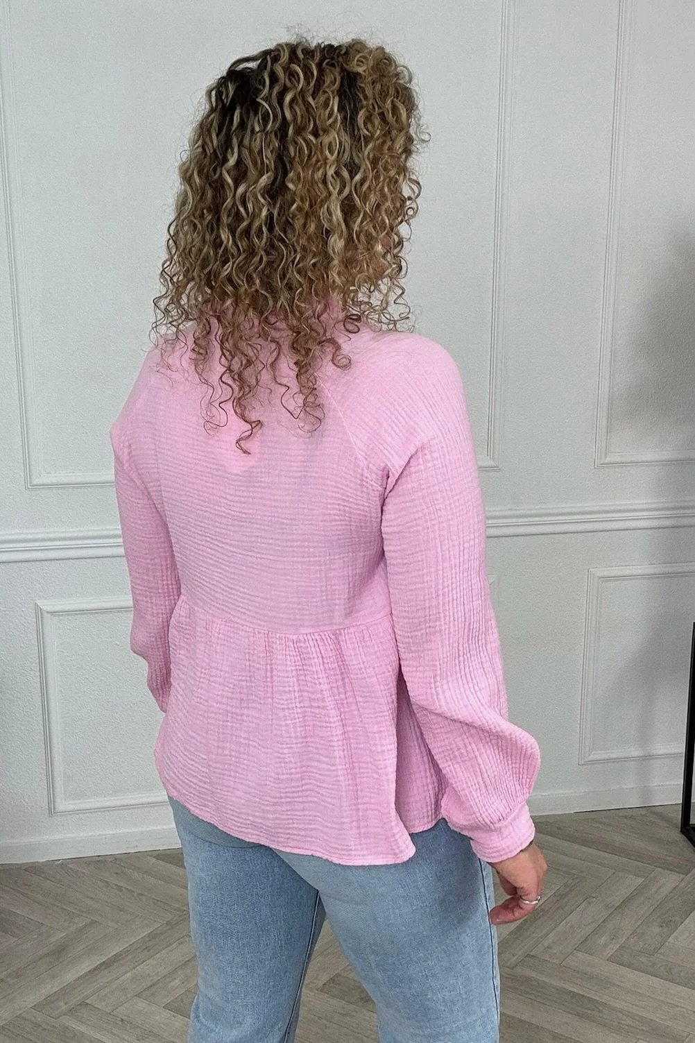 Cotton Strik Top - Pink - Image 2