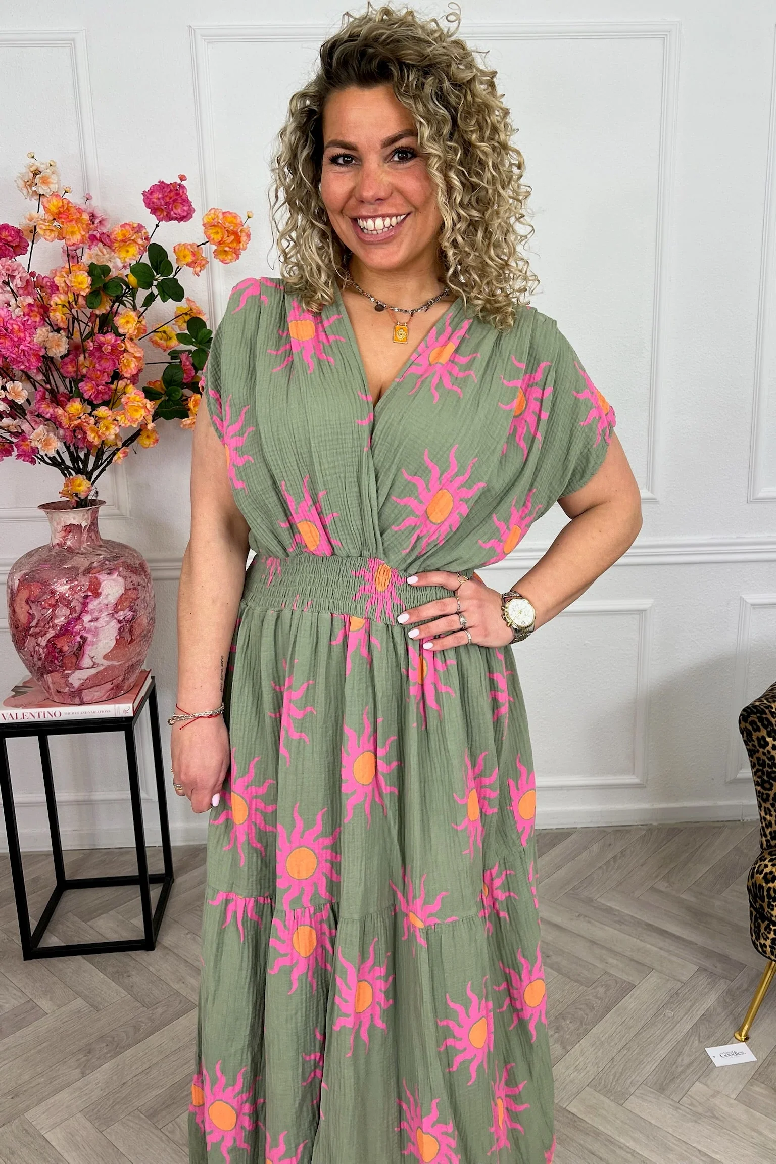 Cotton Sunny Taille Dress - Armygreen