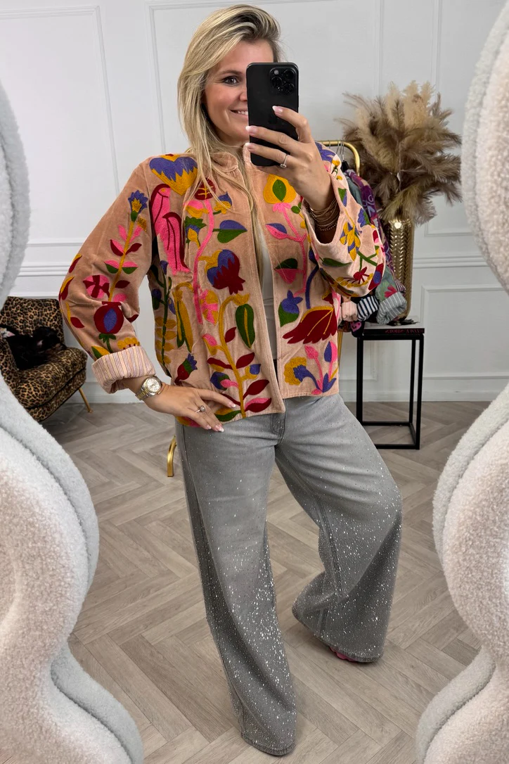 Cotton Velvet Forest Jacket - Blush