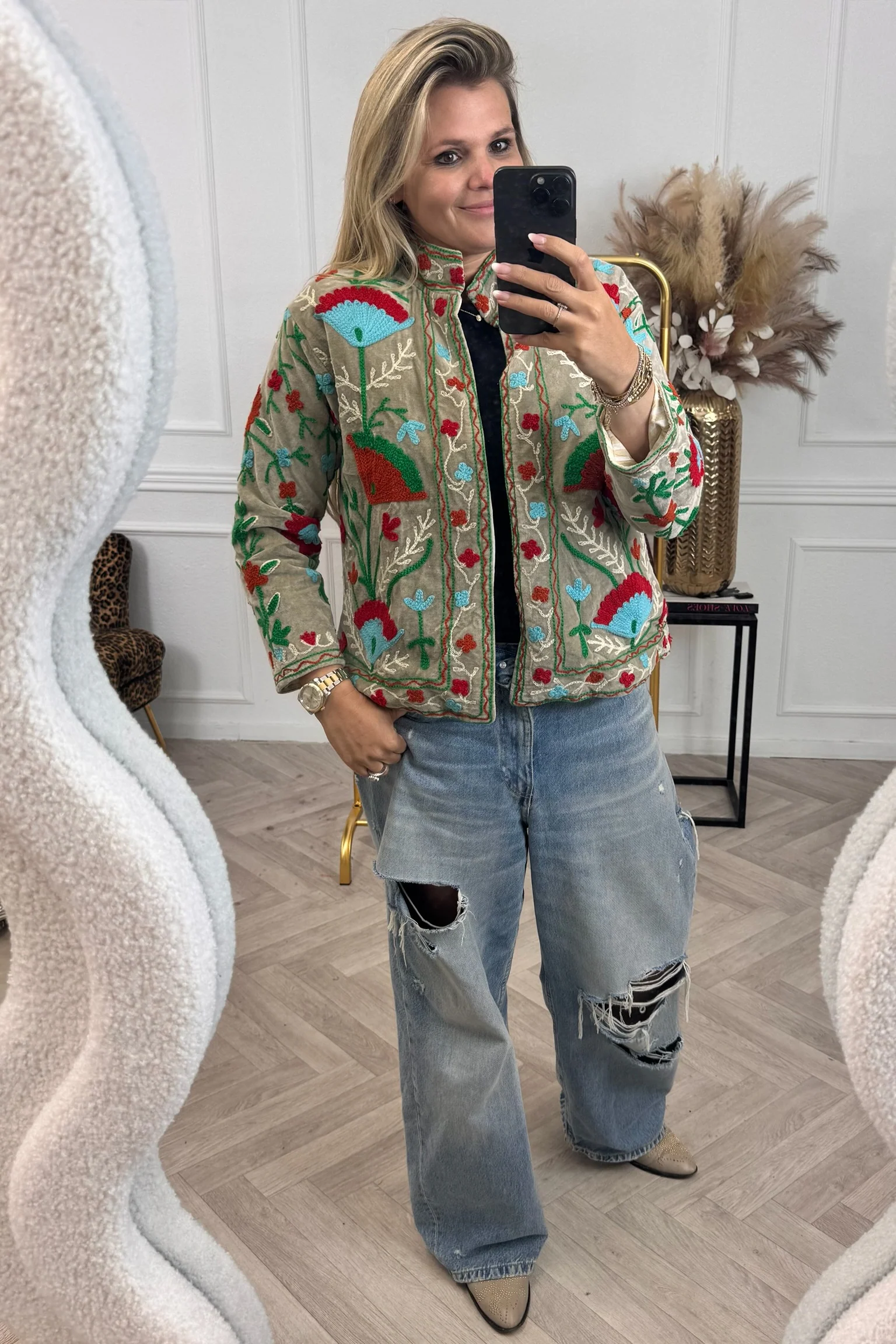 Cotton Velvet Lily Jacket - Light Grey
