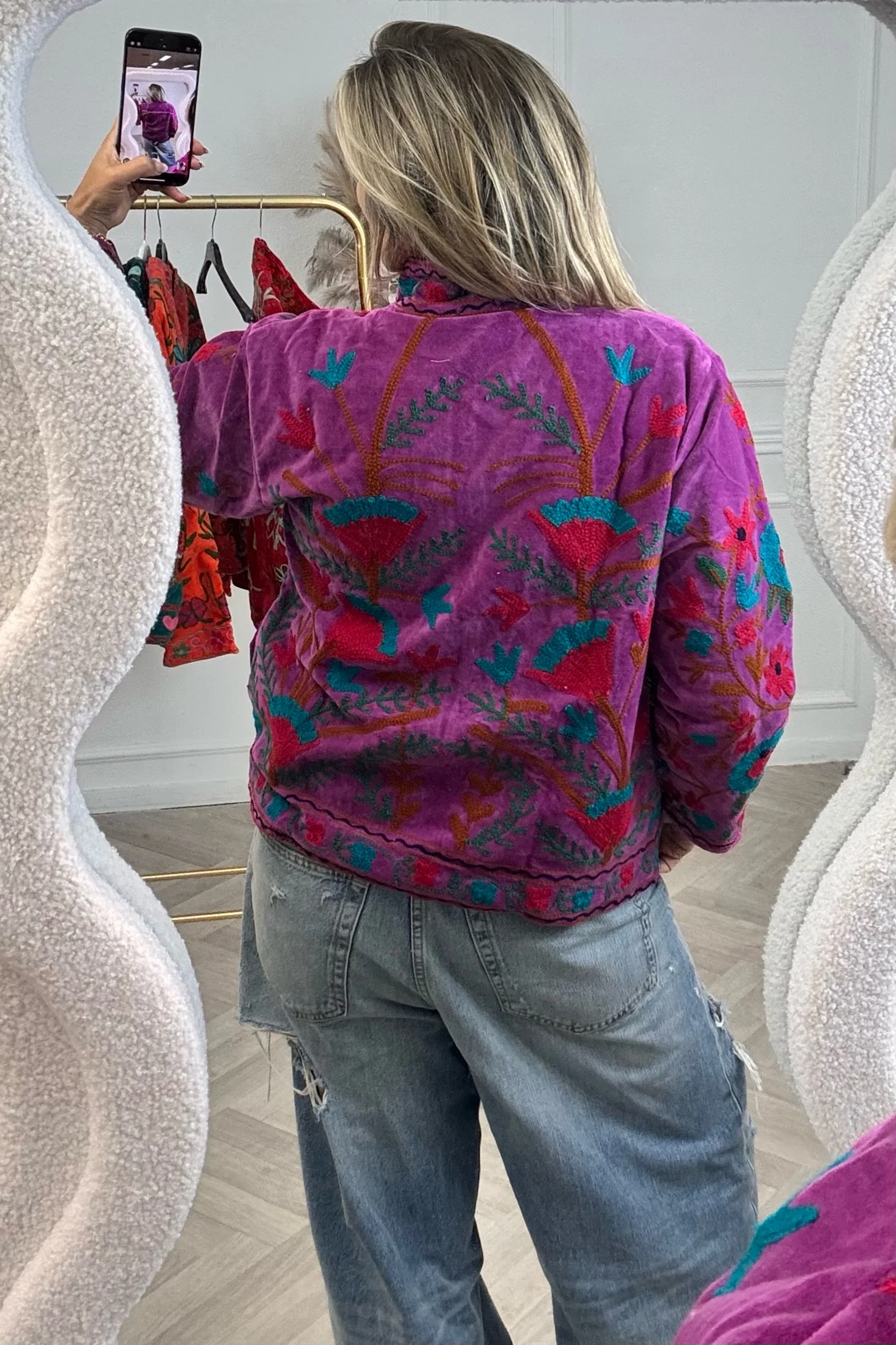 Cotton Velvet Lily Jacket - Purple - Image 2