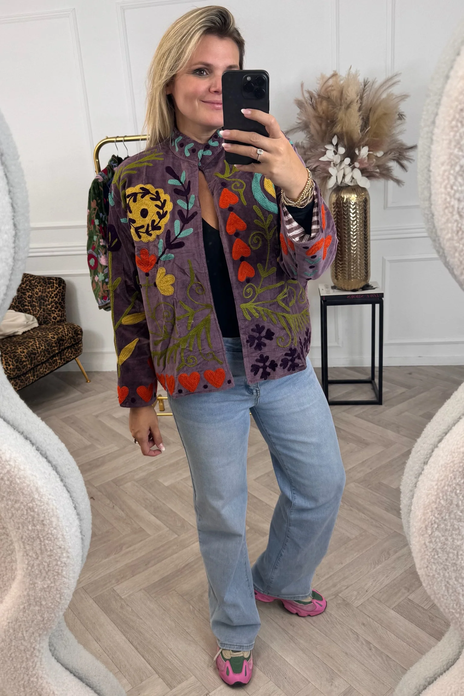 Cotton Velvet Poppy Jacket - Mauve