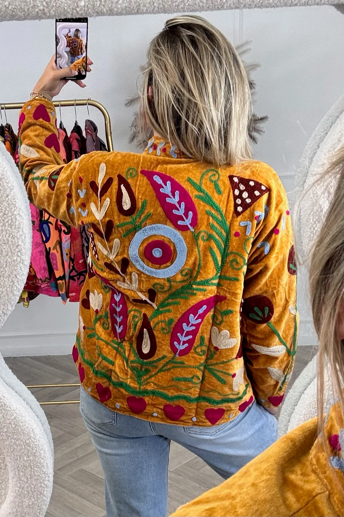 Cotton Velvet Poppy Jacket - Oker - Image 2
