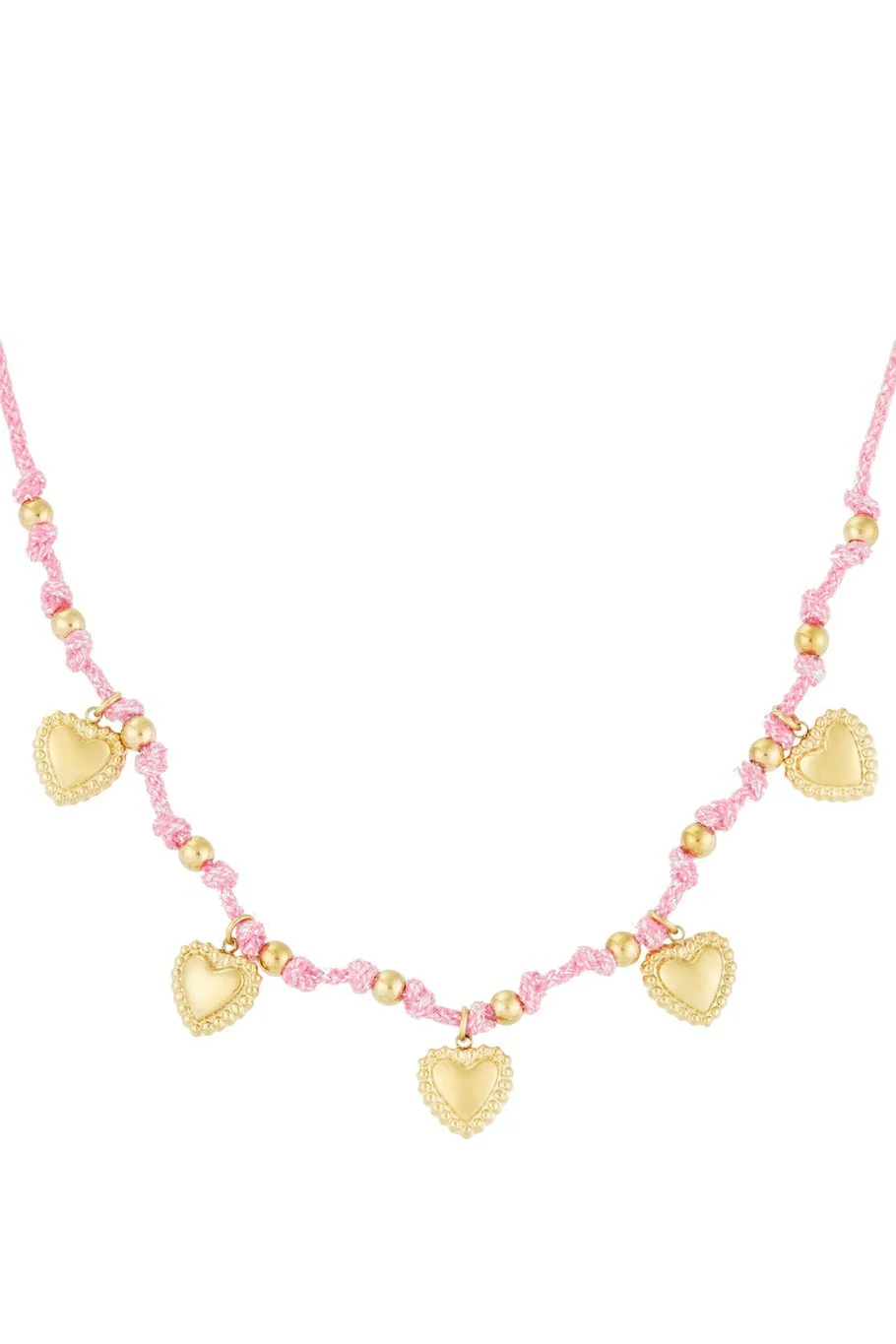 Cozy Hearts Necklace - Fuchsia
