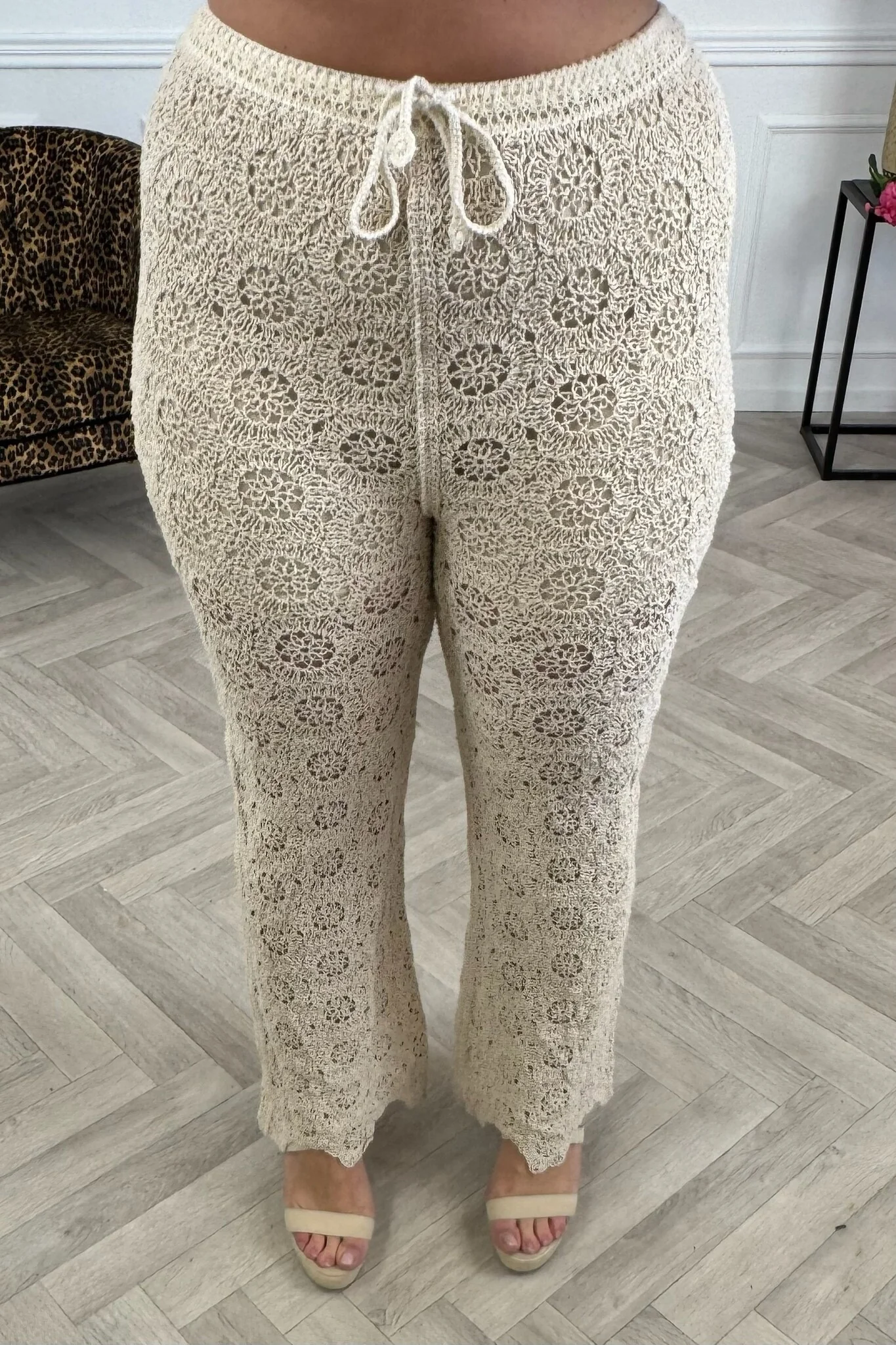Crochet Pants - Beige