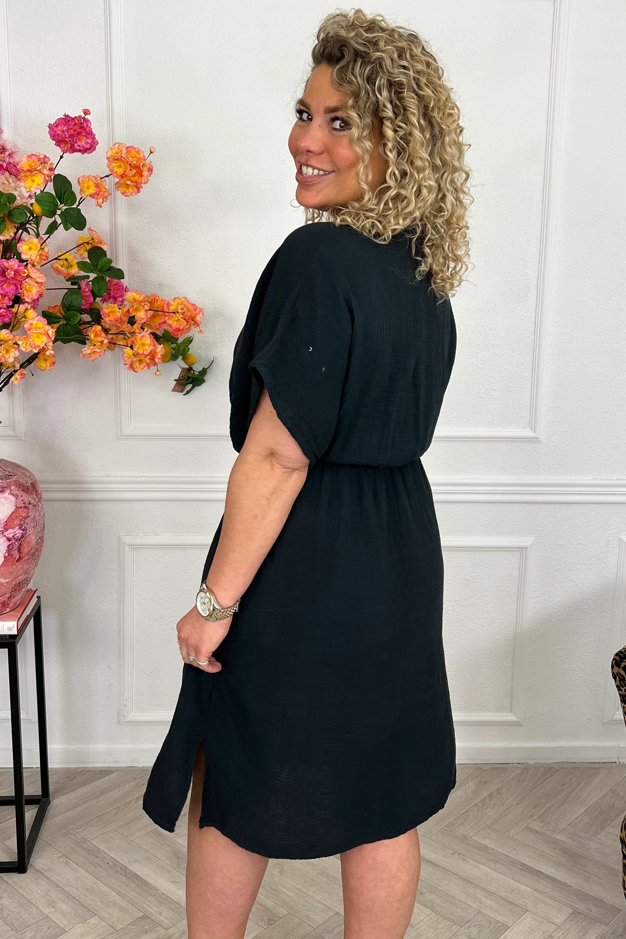 Curacao Mousseline Dress - Black - Image 2