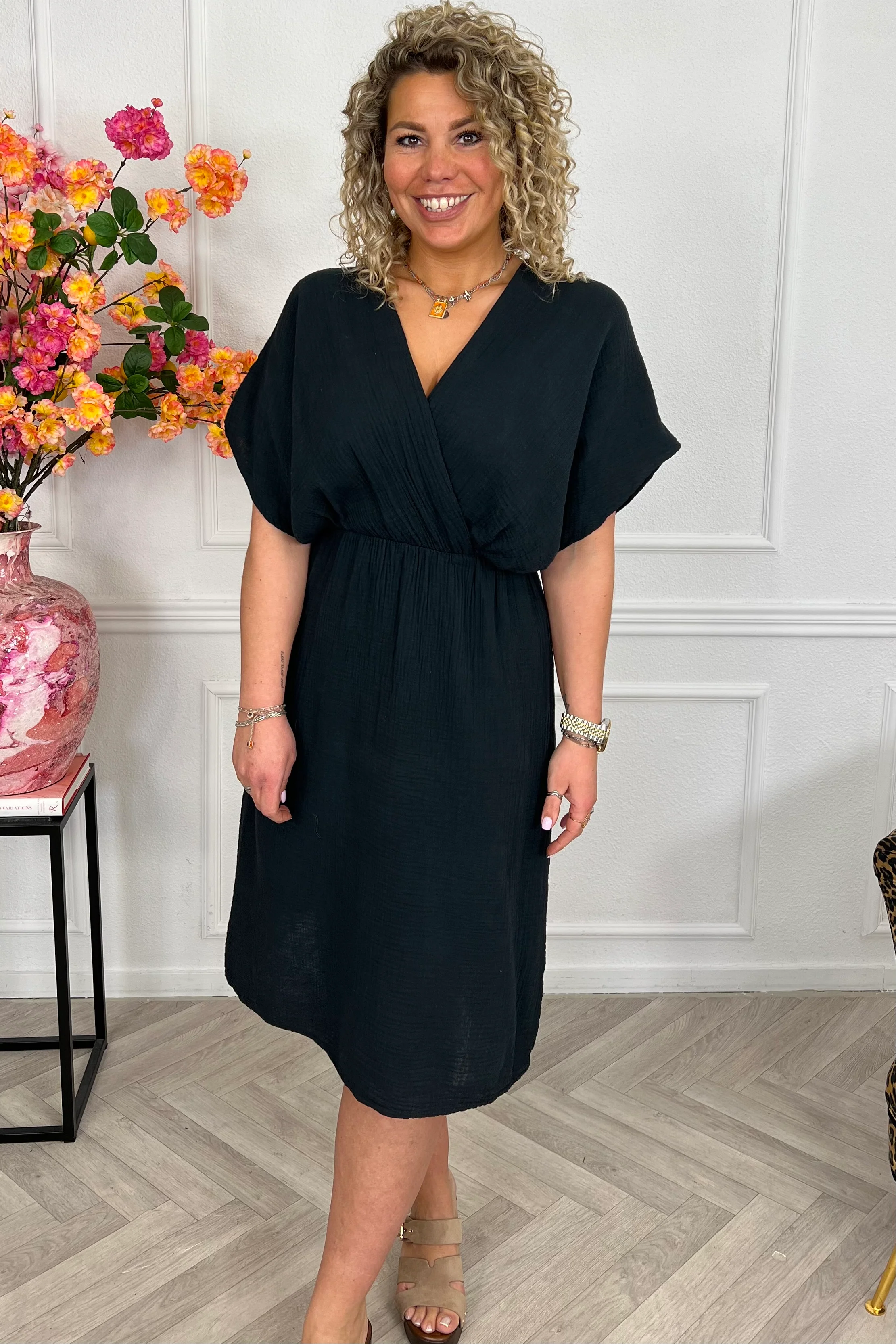 Curacao Mousseline Dress - Black - Image 3