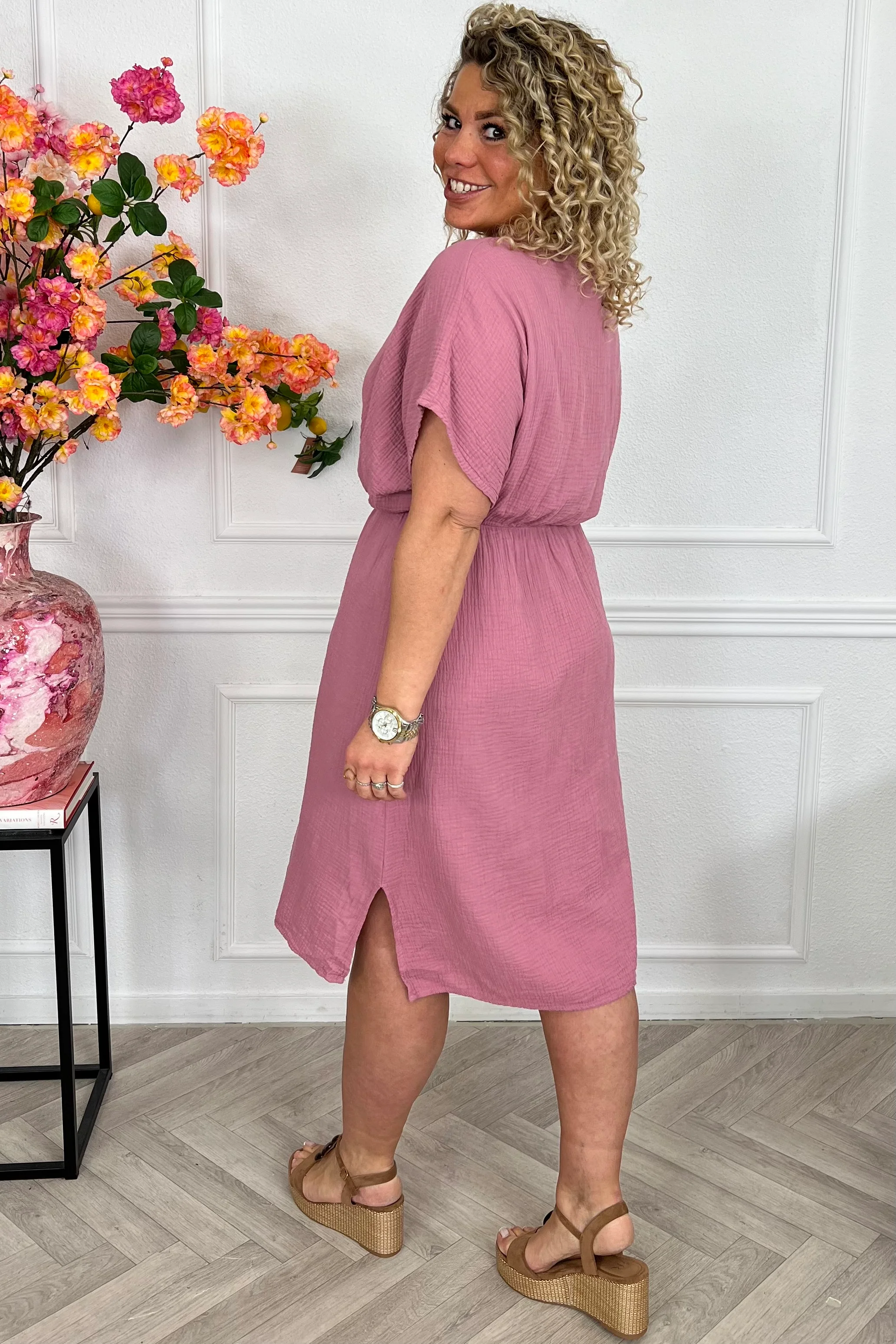 Curacao Mousseline Dress - Mauve - Image 2