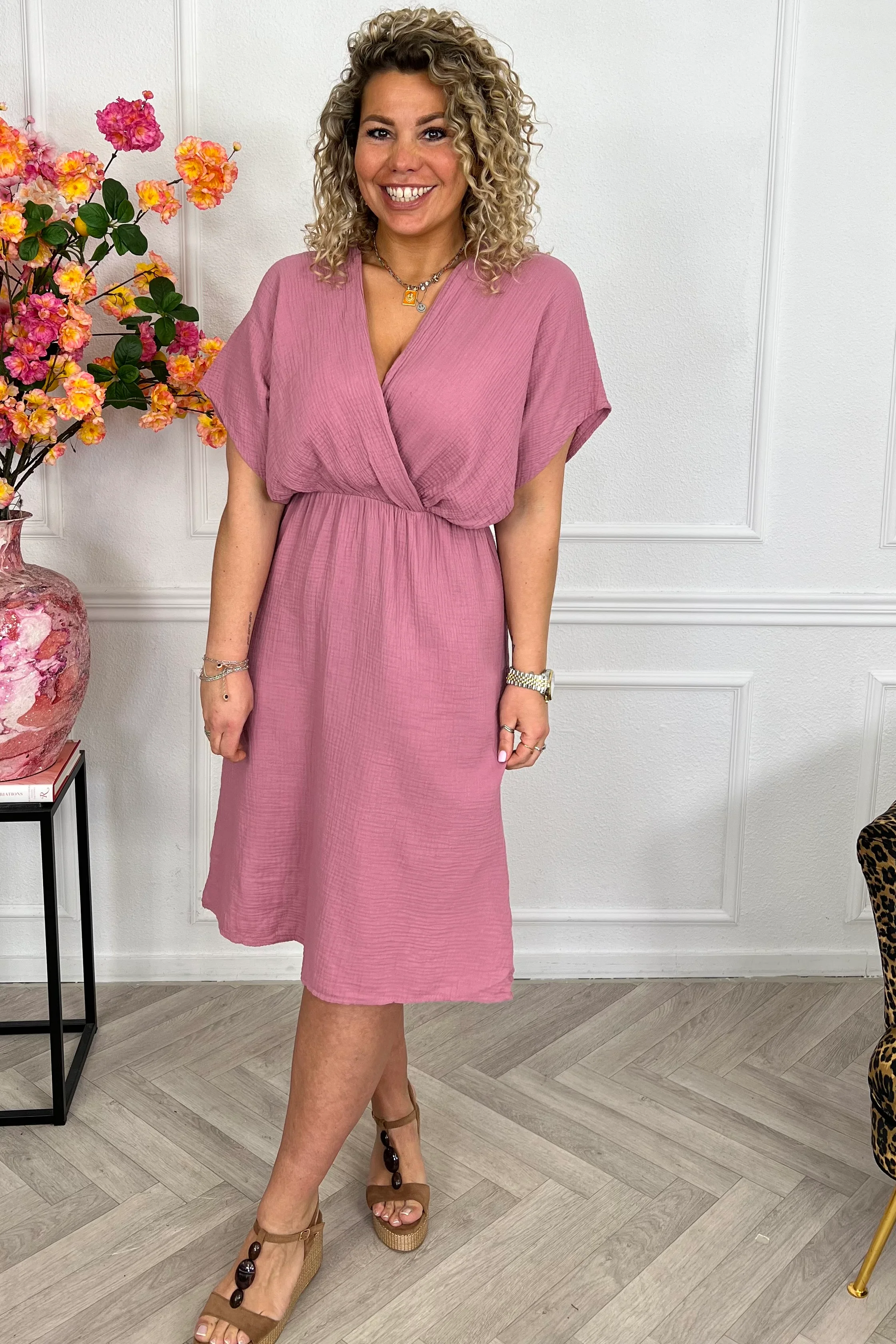Curacao Mousseline Dress - Mauve - Image 3