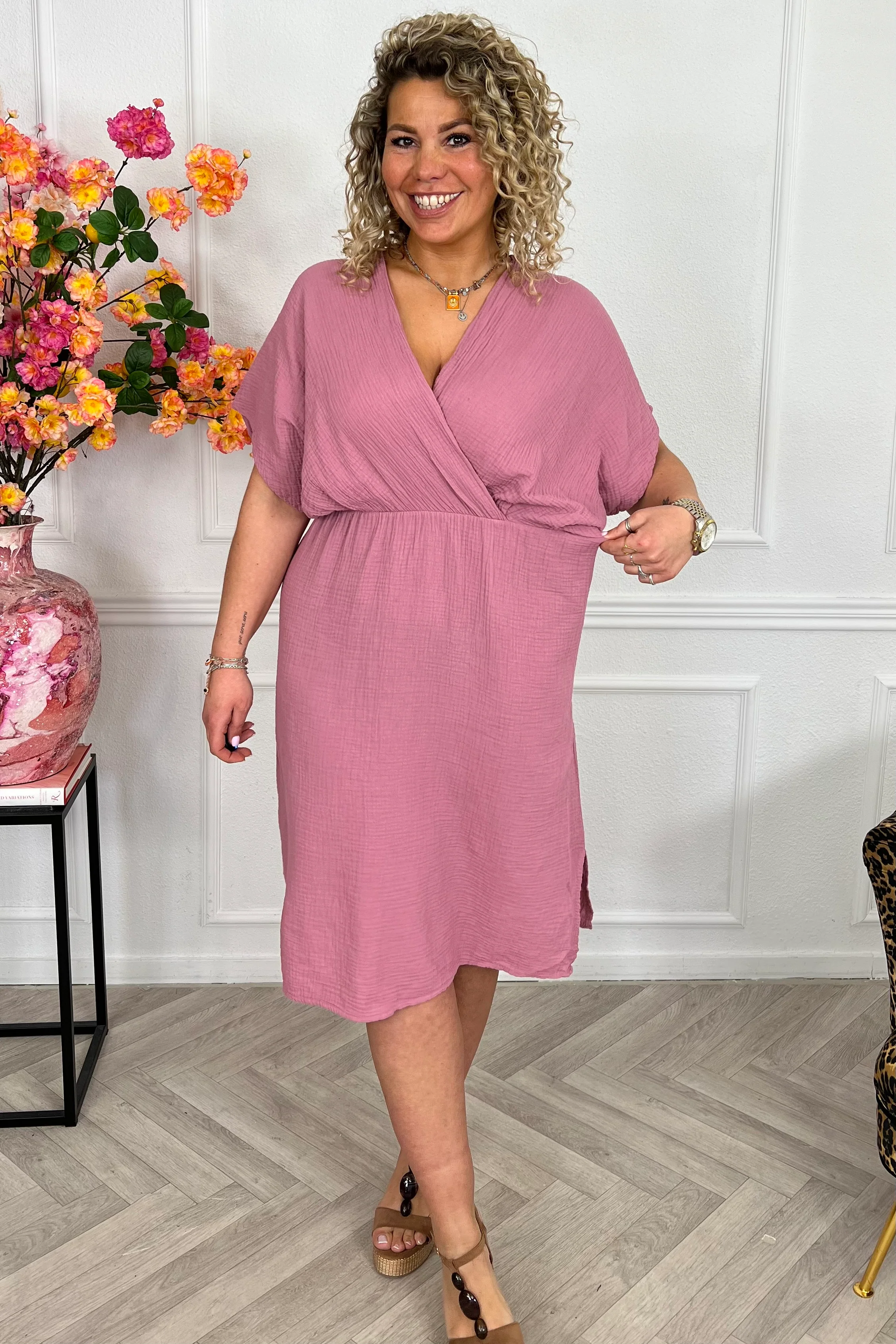 Curacao Mousseline Dress - Mauve - Image 4
