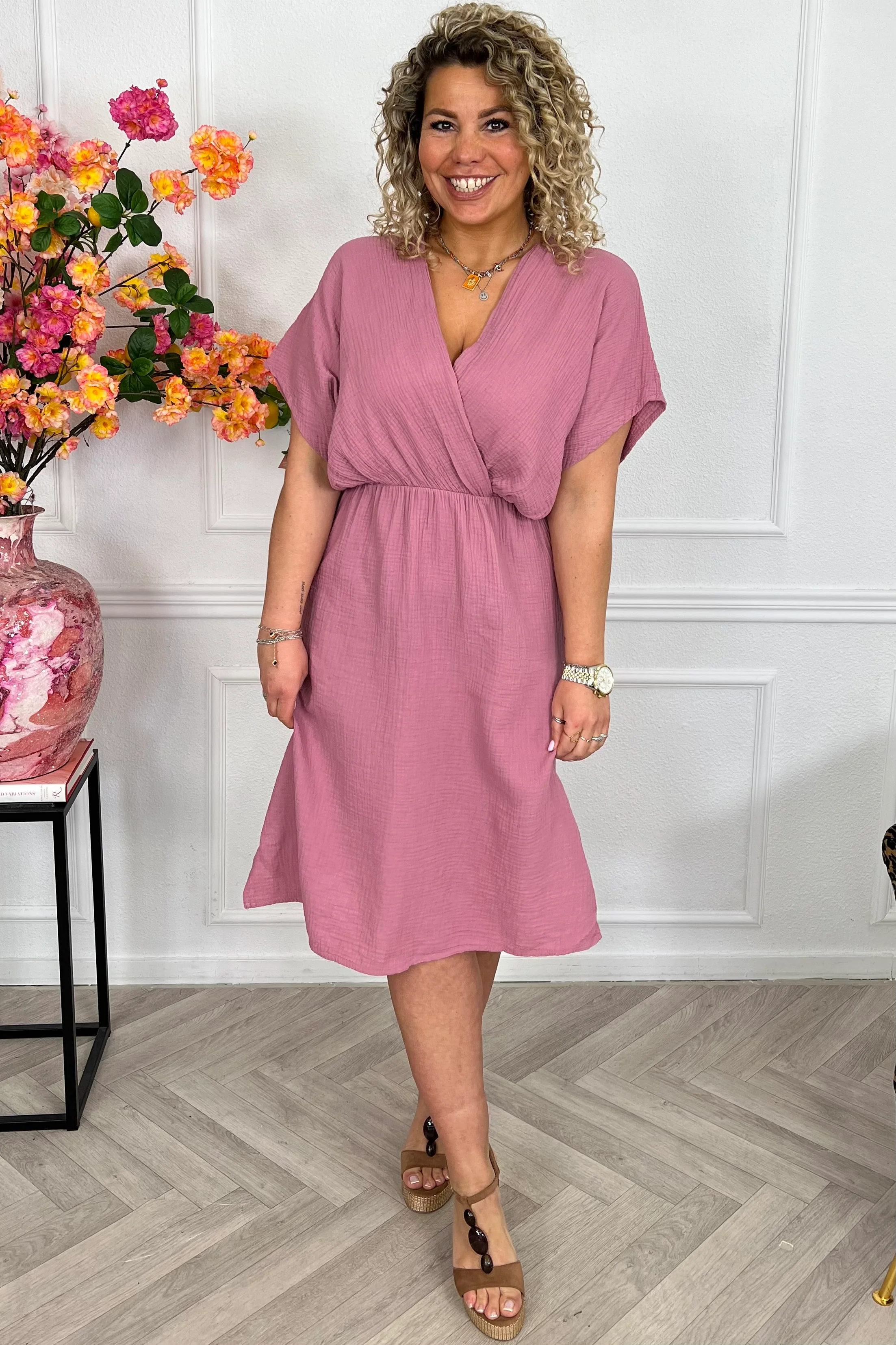 Curacao Mousseline Dress - Mauve - Image 7